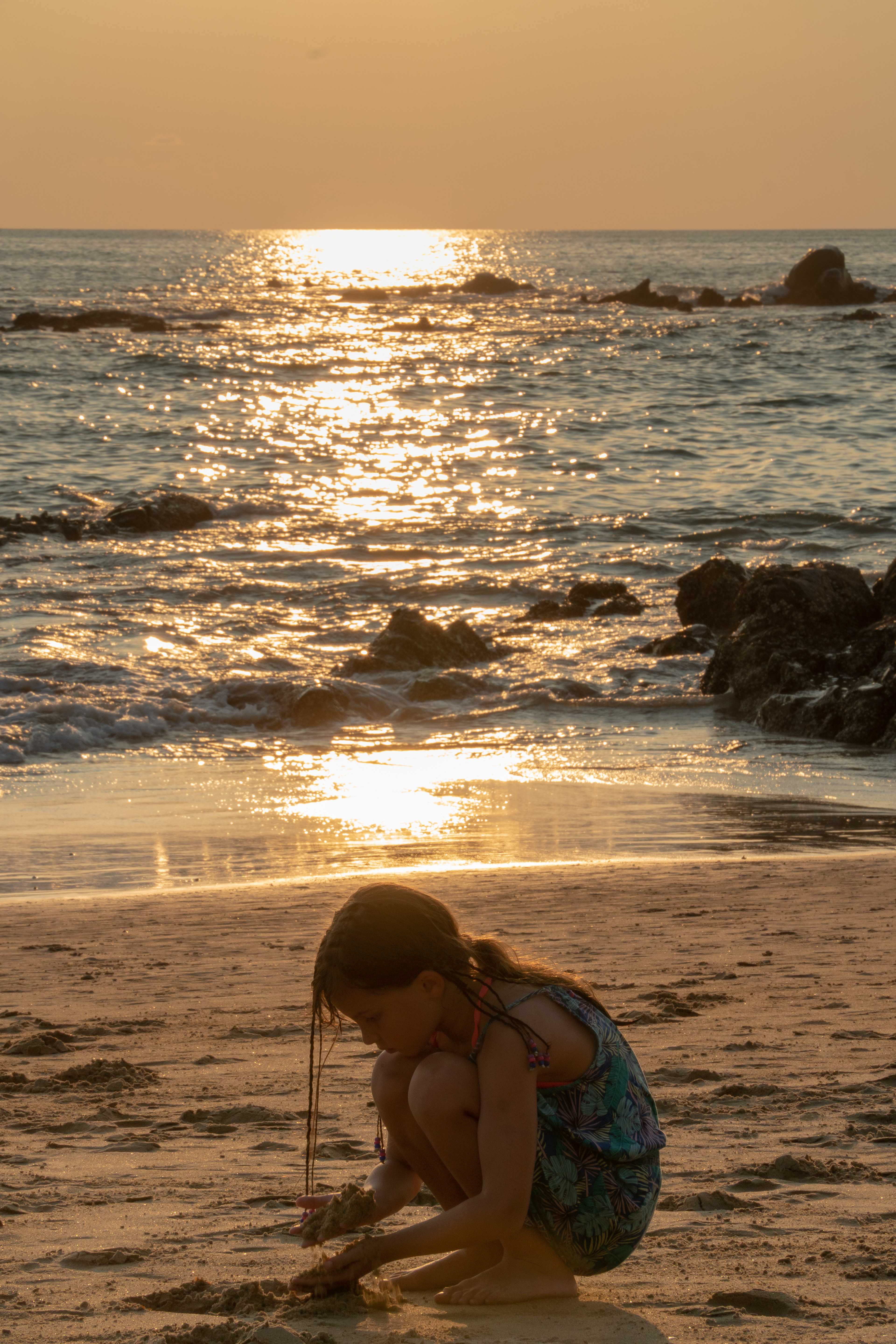Sunset sand castles