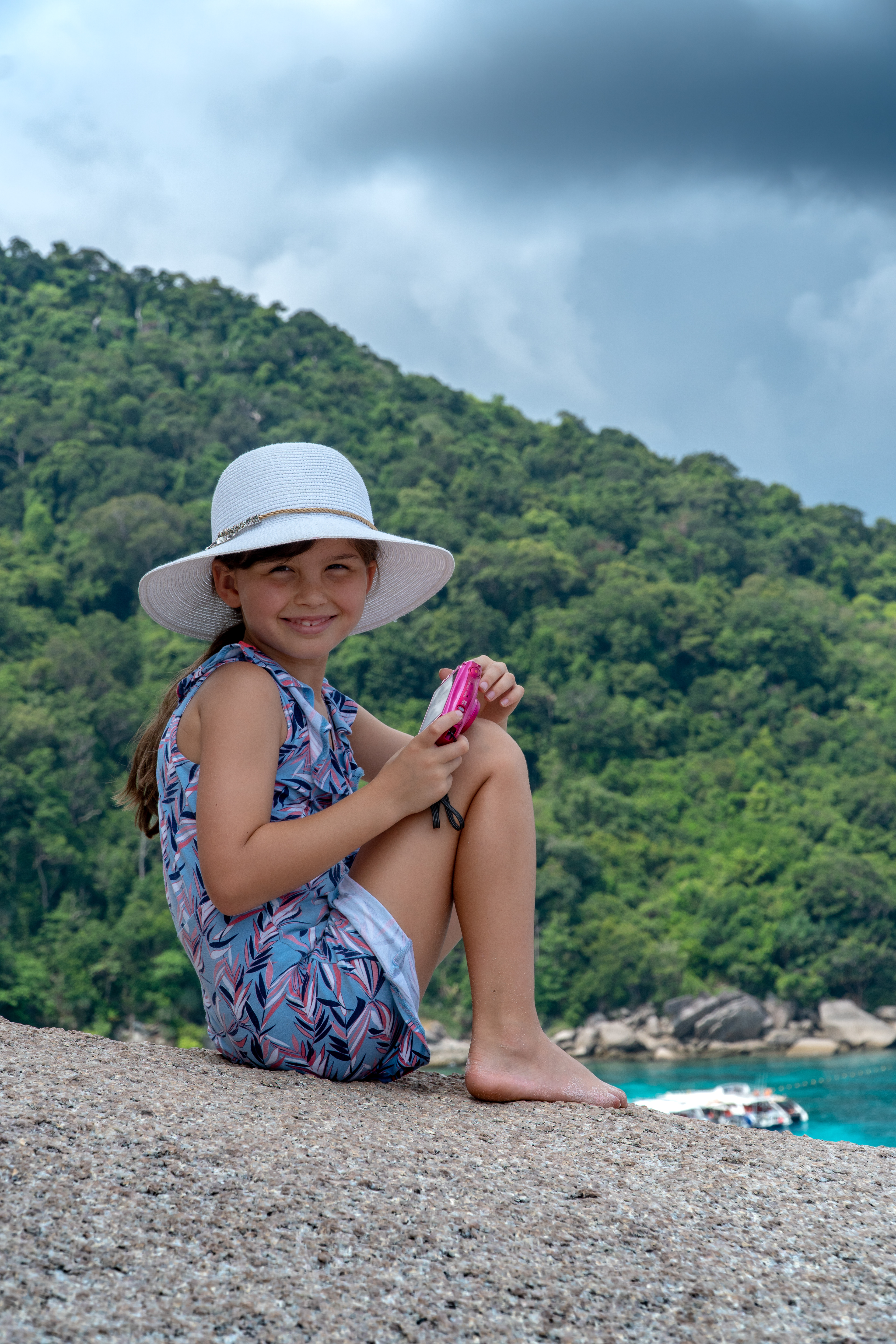 A cherub on a rock