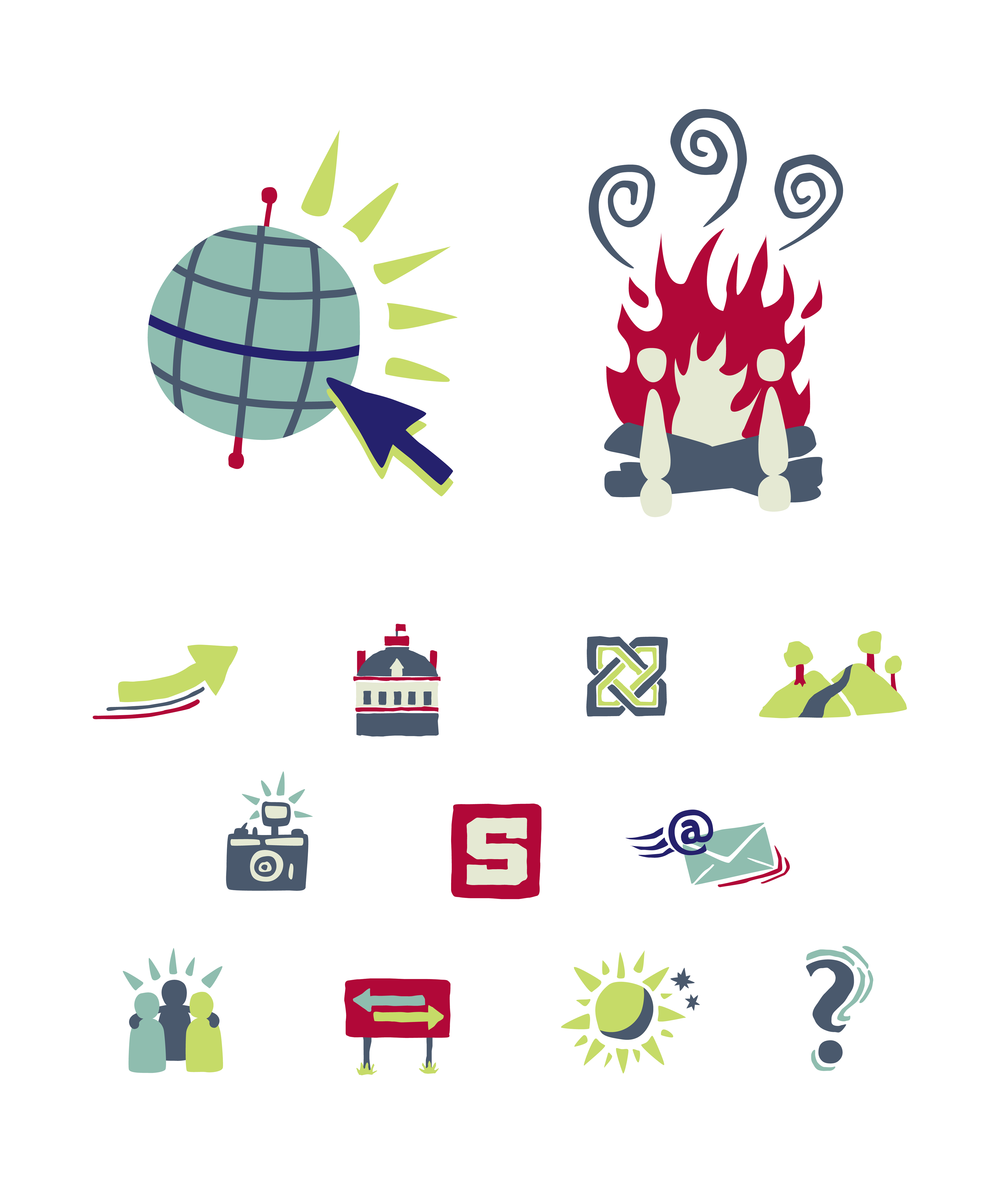 Alumni Magazine header symbols for Swarthmore College