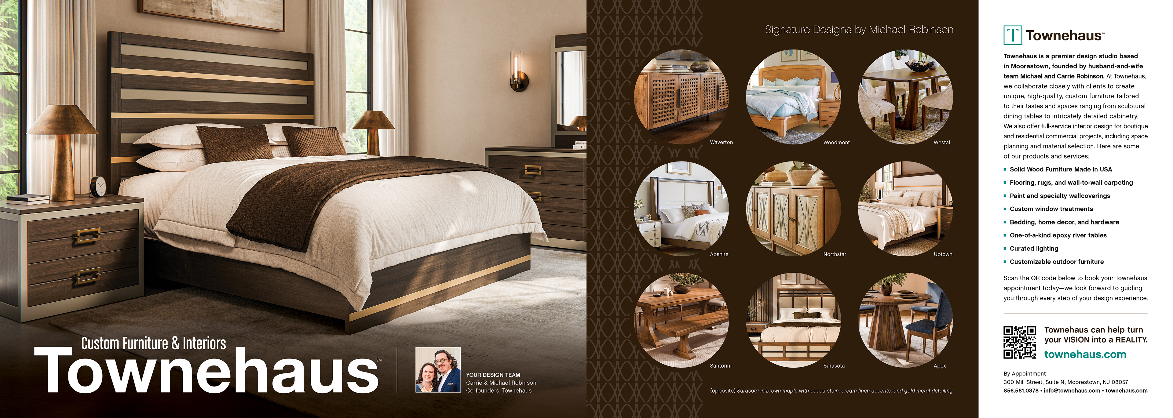Townehaus full-spread print ad featuring custom furniture