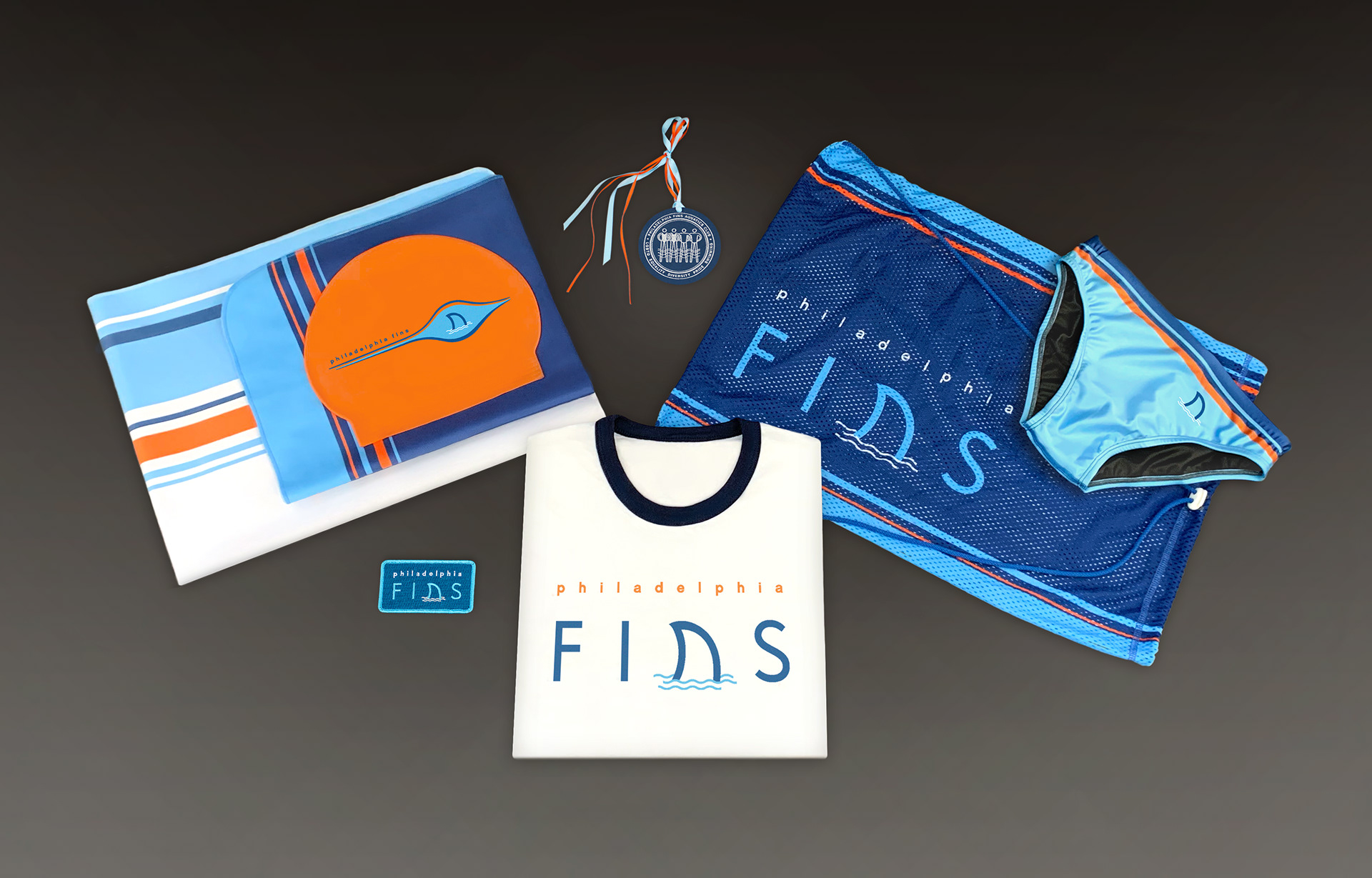 Philadelphia Fins dye sublimated swimsuits and gear, Philadelphia Fins Aquatics Club