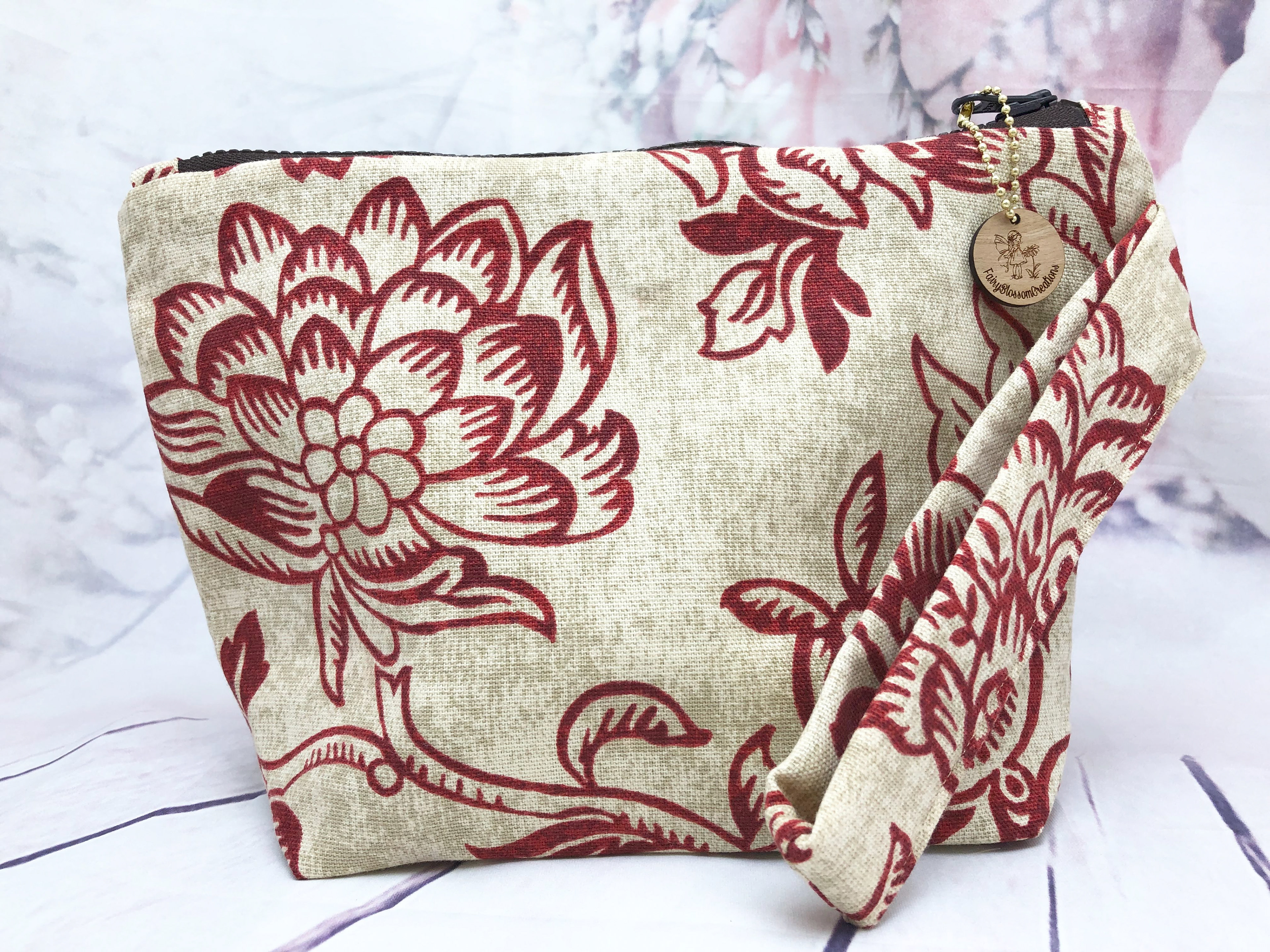 Makeup bag with wristlet strap $15