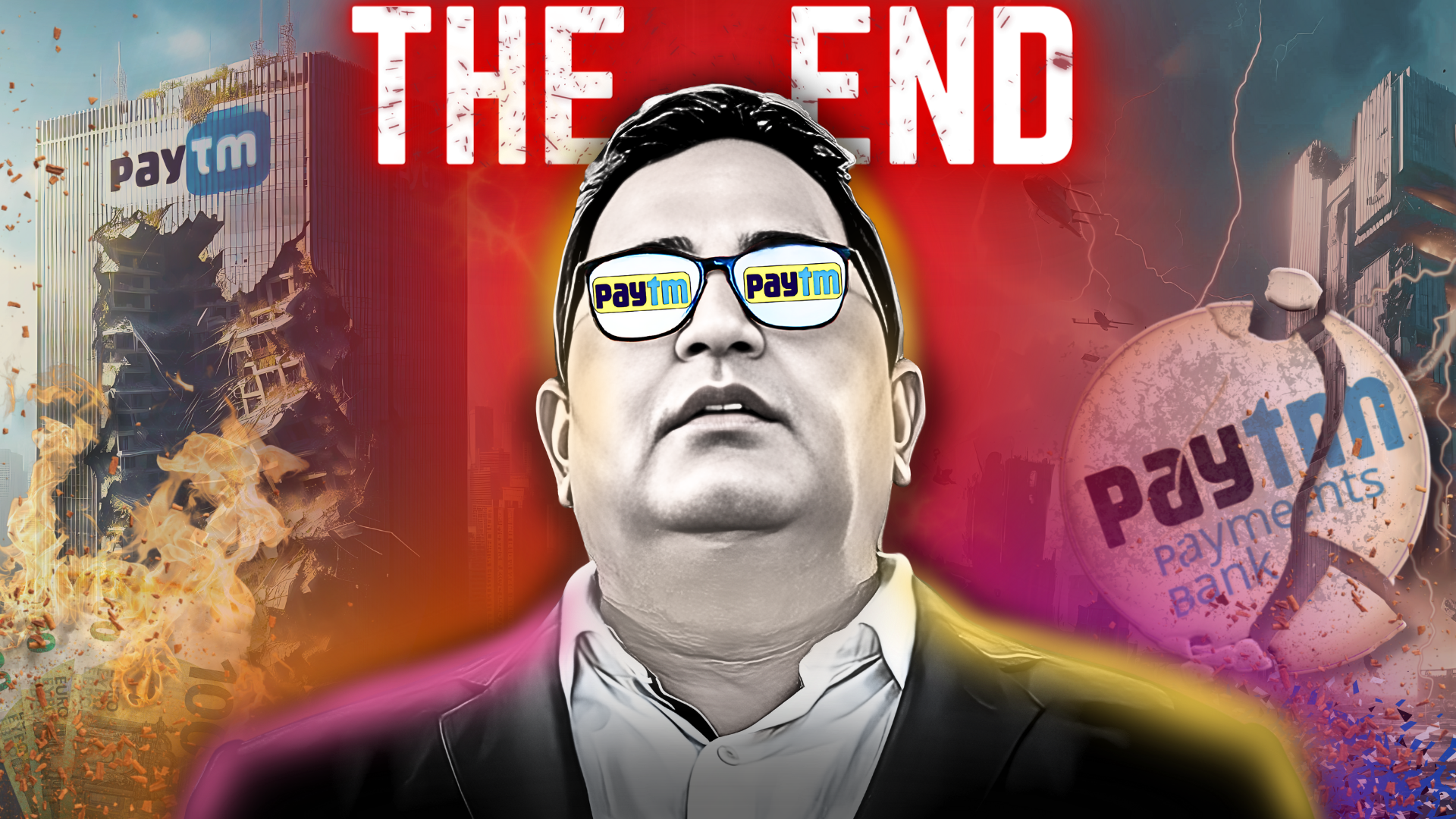 YouTube thumbnail depicting the downfall of a business man