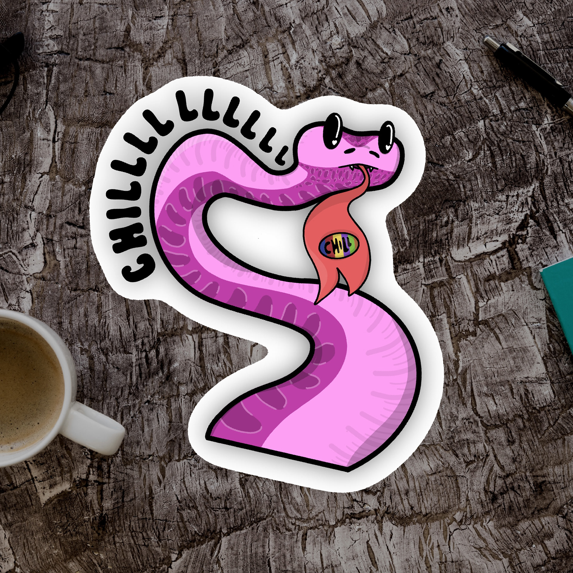 Chill-Pill Snake (Procreate + Adobe Software)