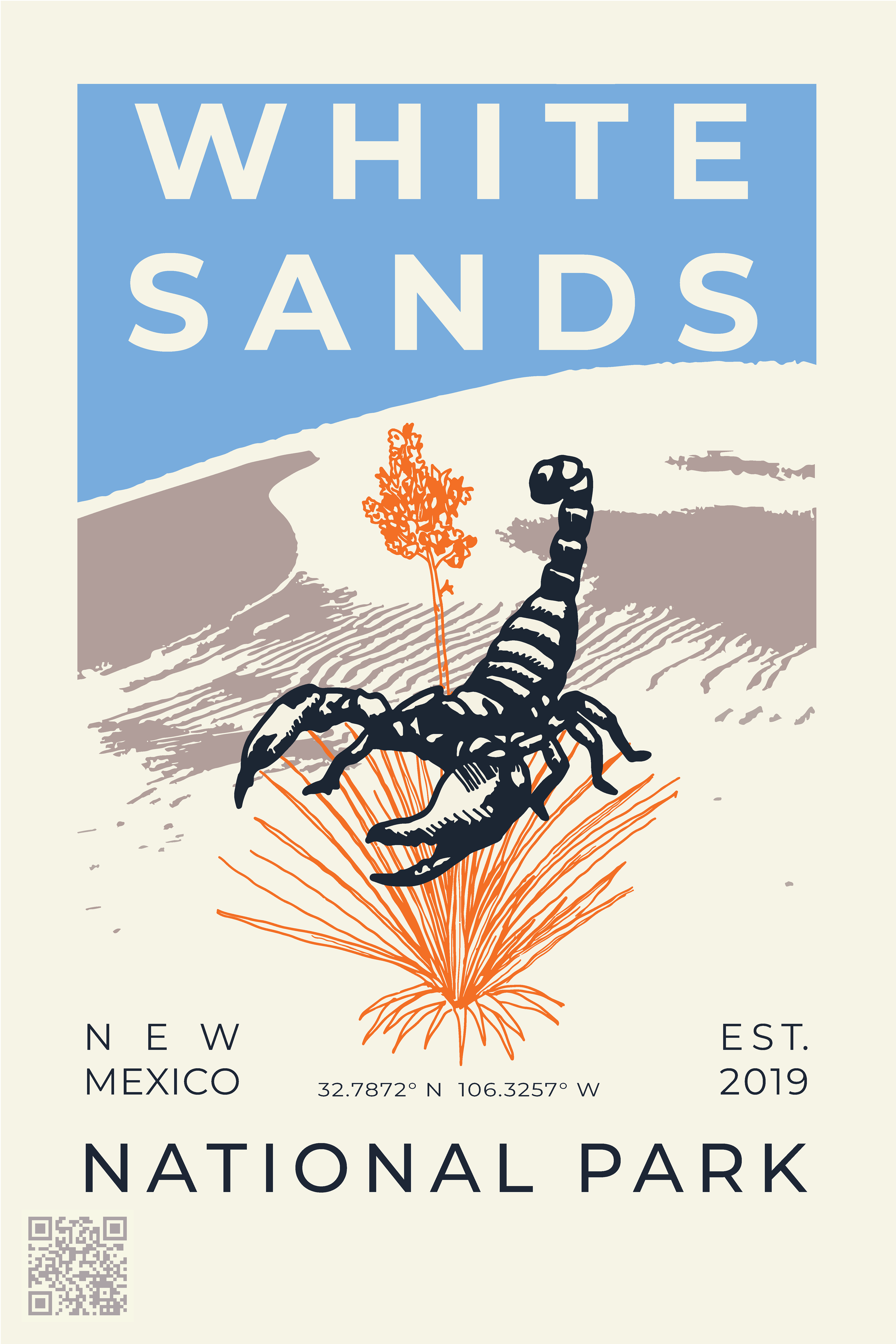 White Sands National Park Type Hike Poster