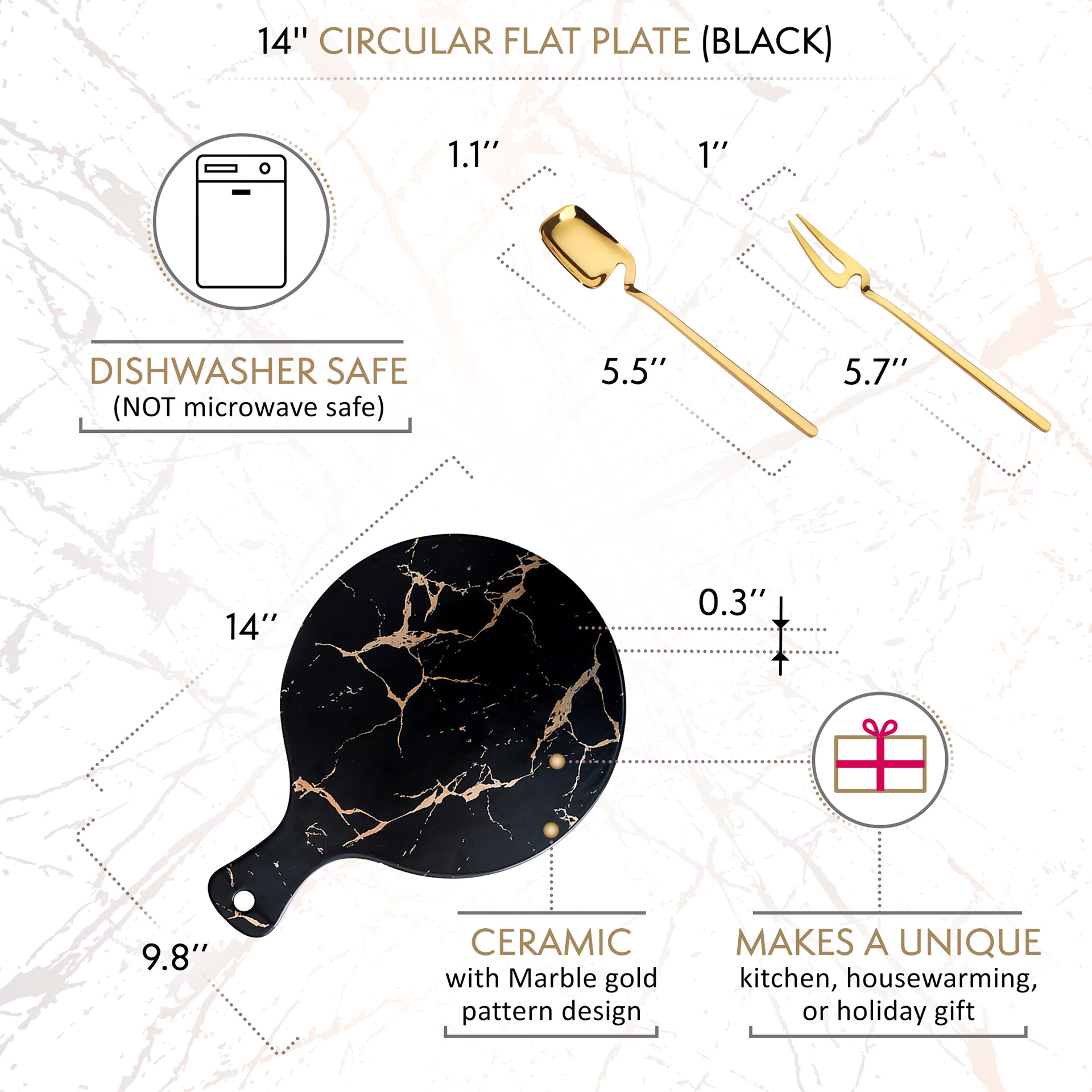 Amazon infographic for product featutres of kitchen utensils.