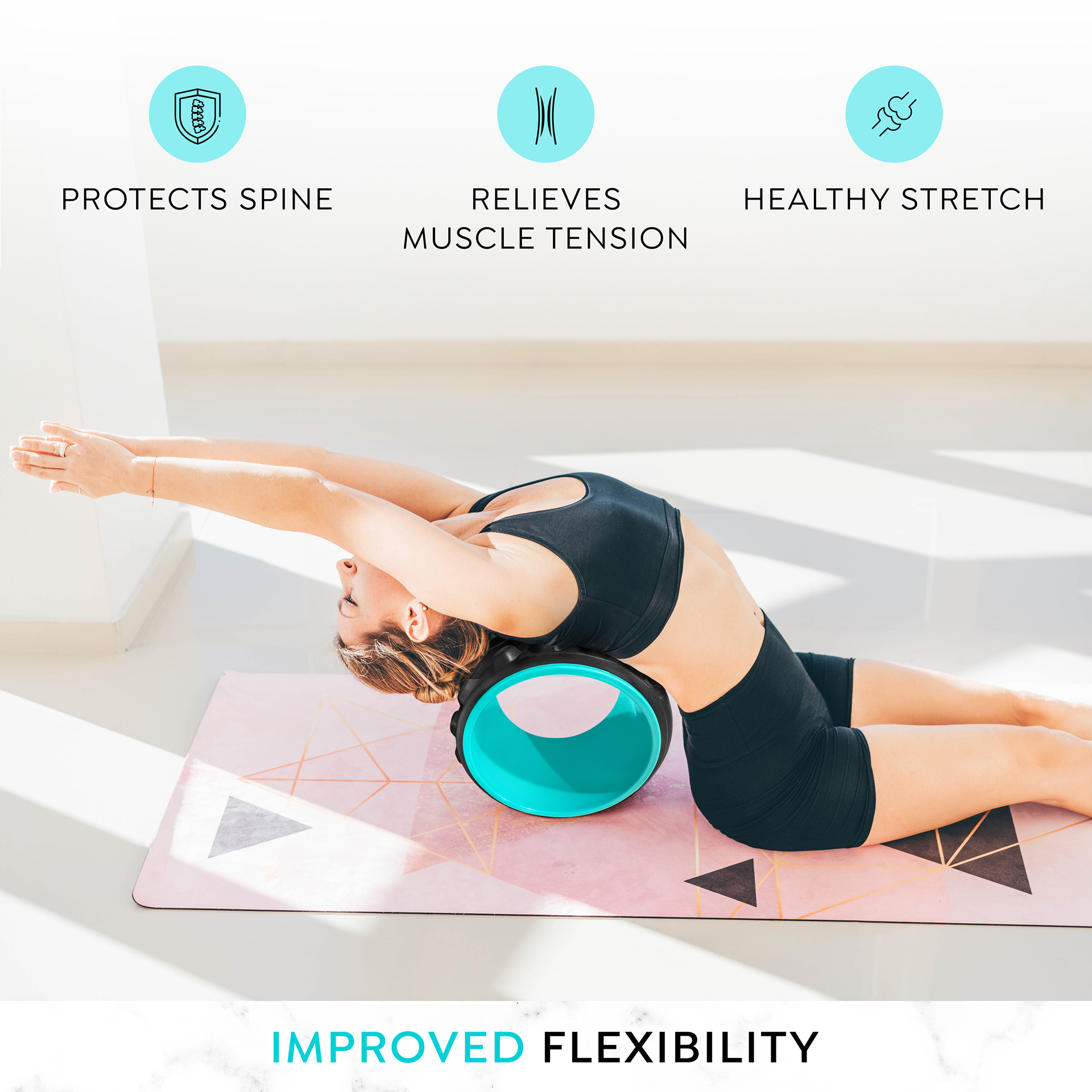 Amazon infographic for product features of back wheel.