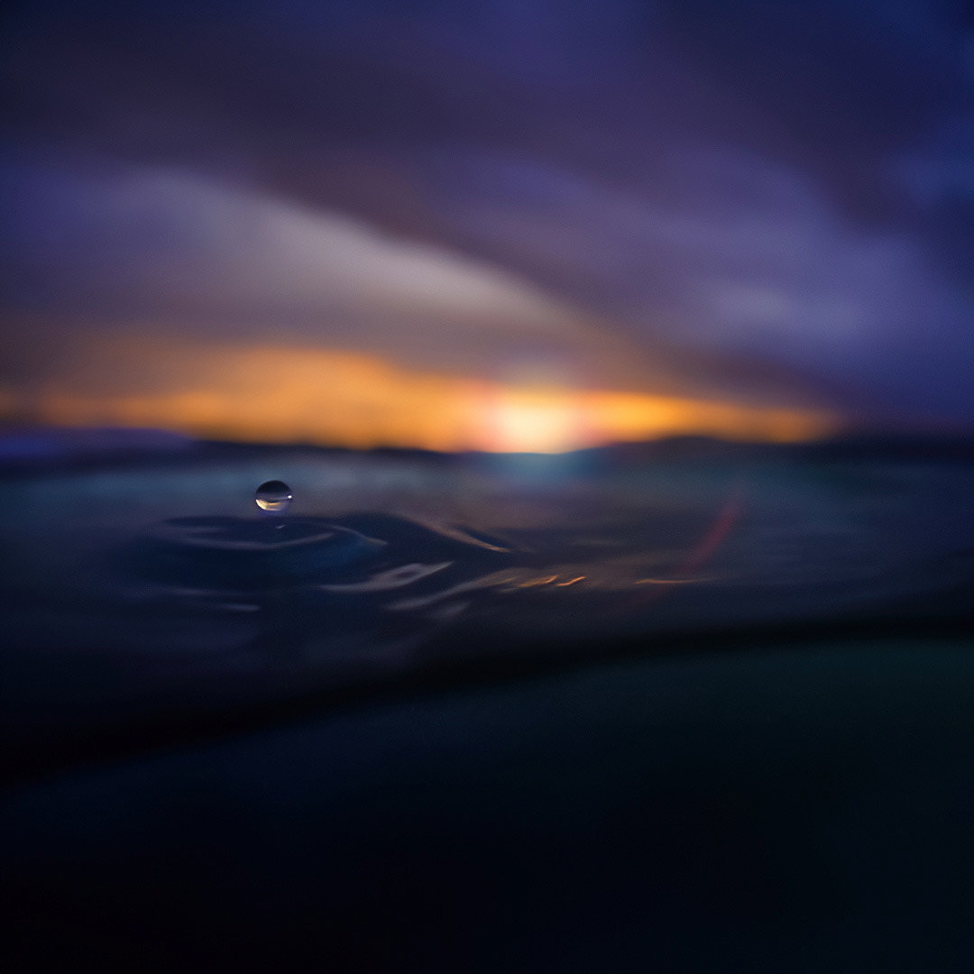 Droplet at sunset.