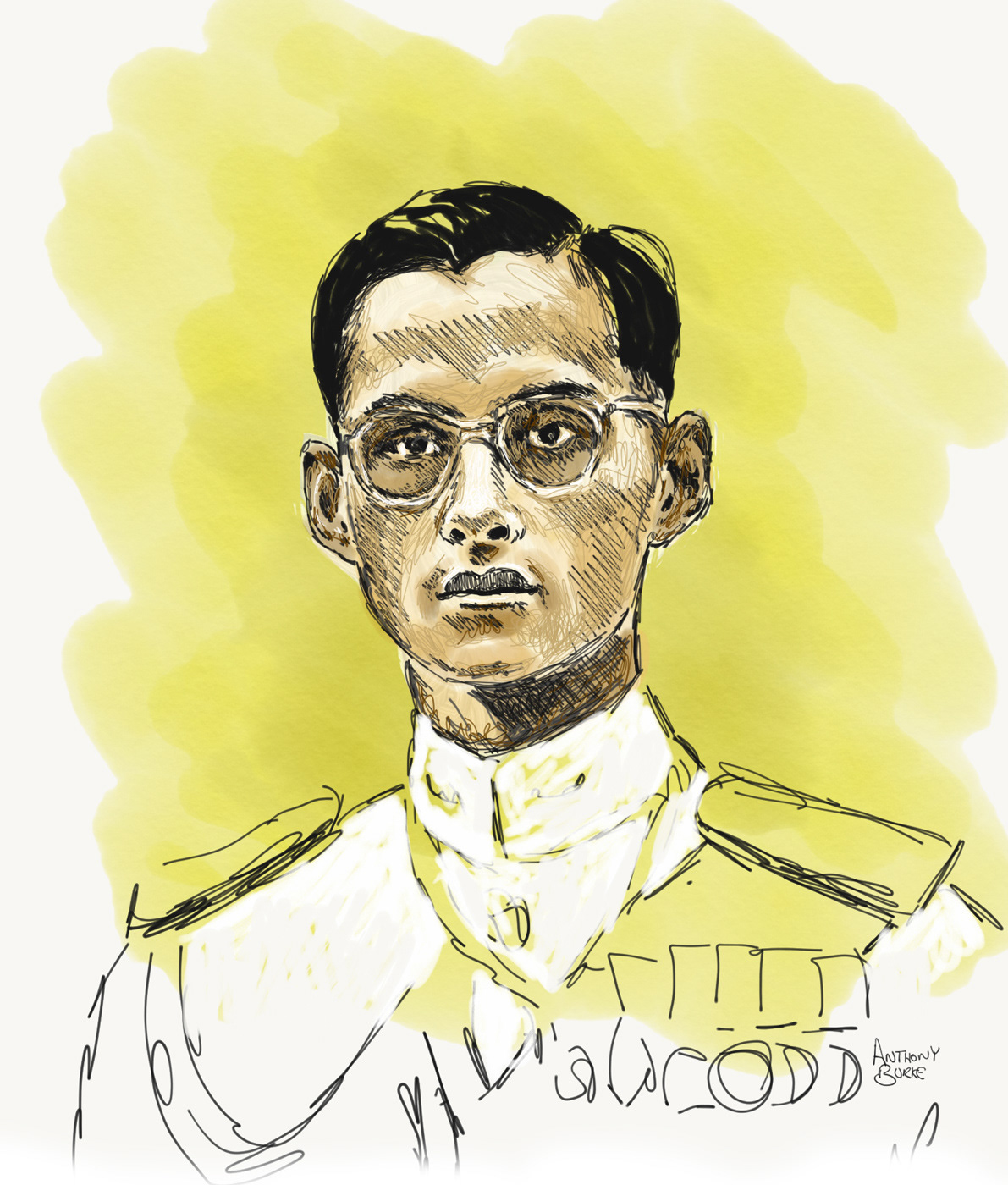 Bhumibol Adulyadej, Adobe Fresco, 2017