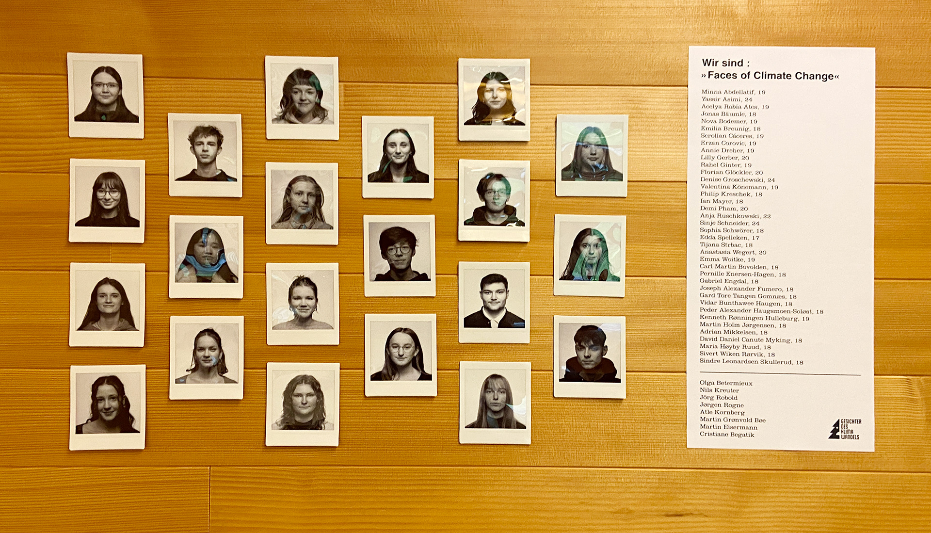 Pictures and names of pupils