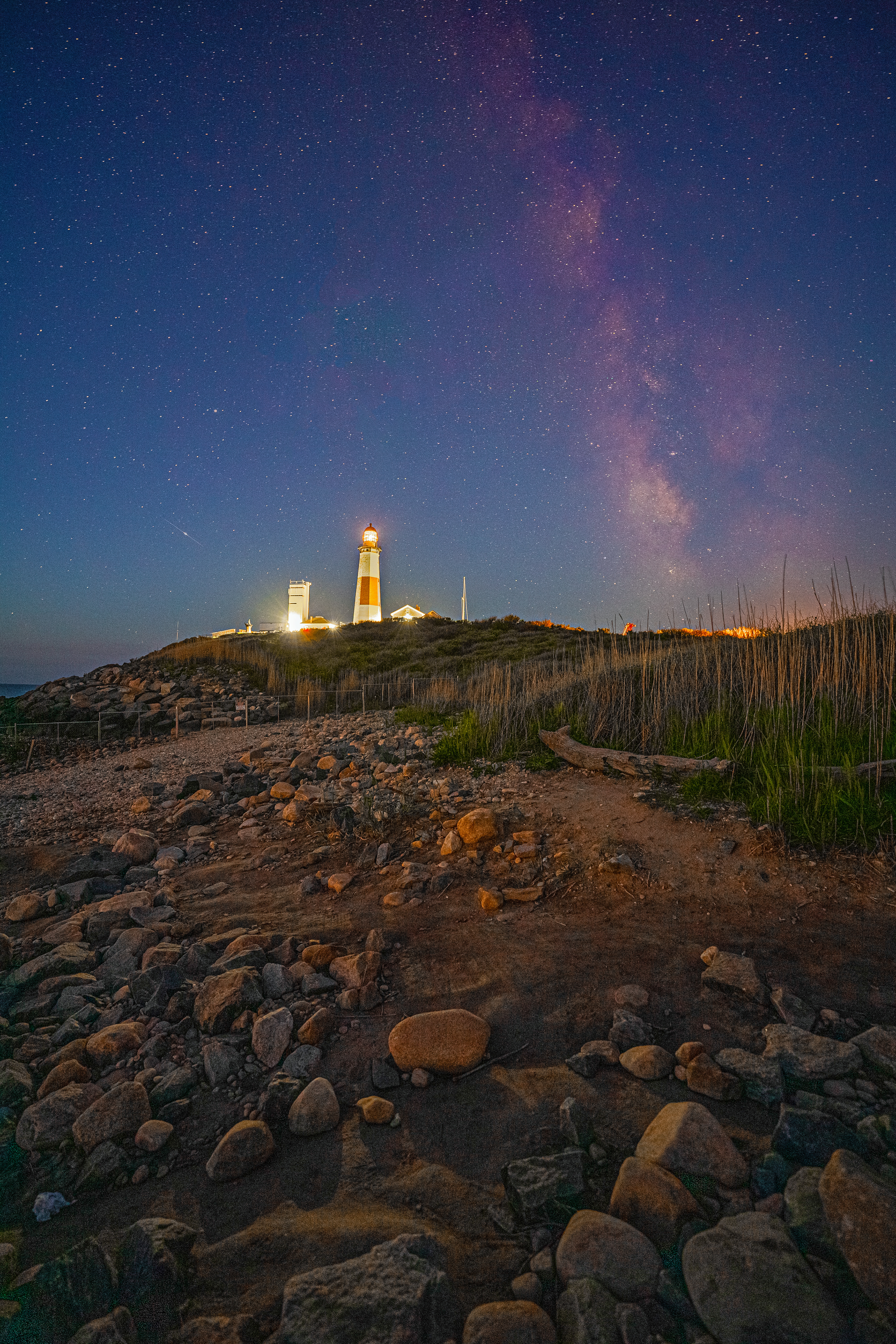 Montauk Lighthouse between dawn and morning. Taken in Montauk, NY.