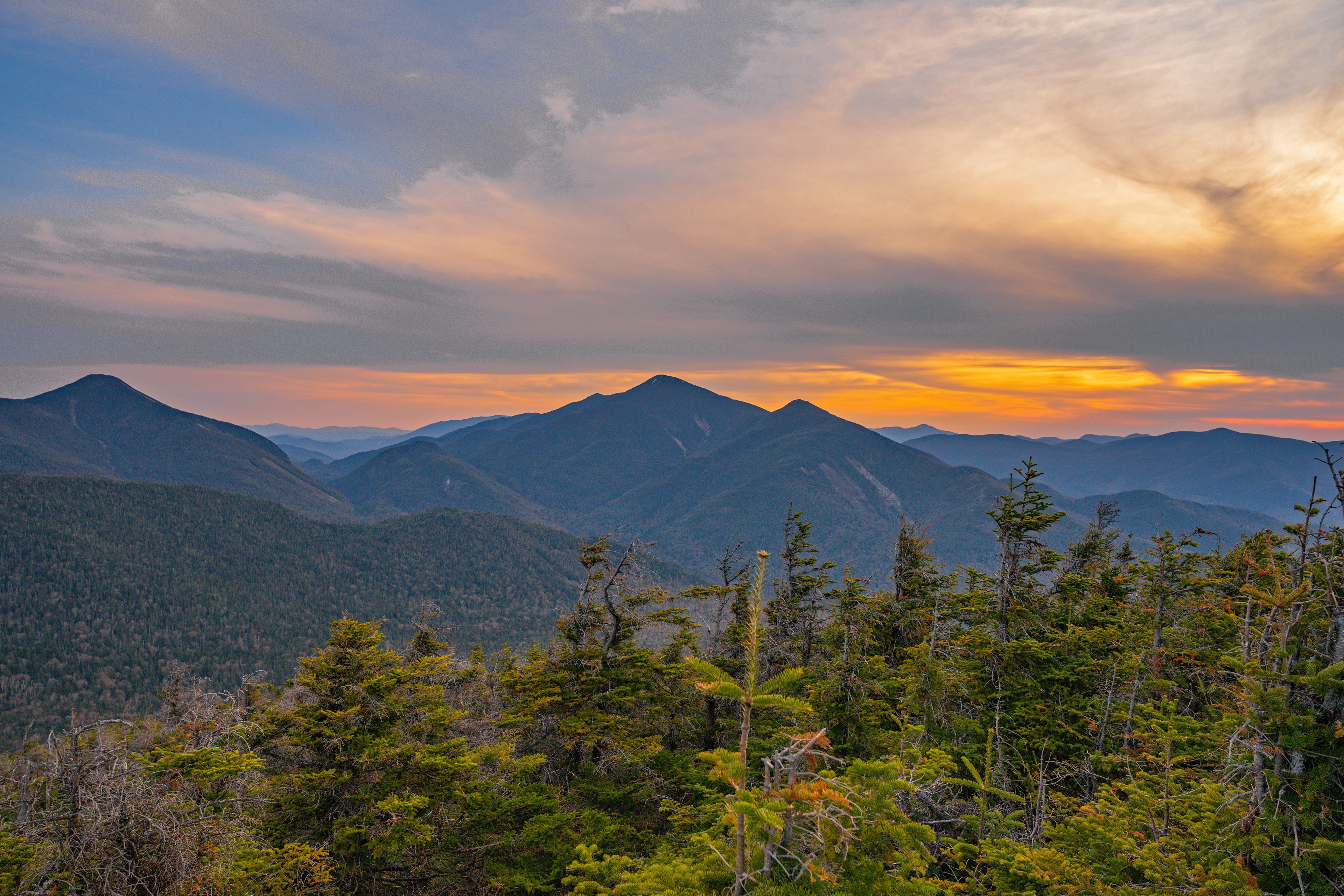 Peaks are endless to the eye on top of any peaks in the Adirondacks. Phelps Mountain, New York