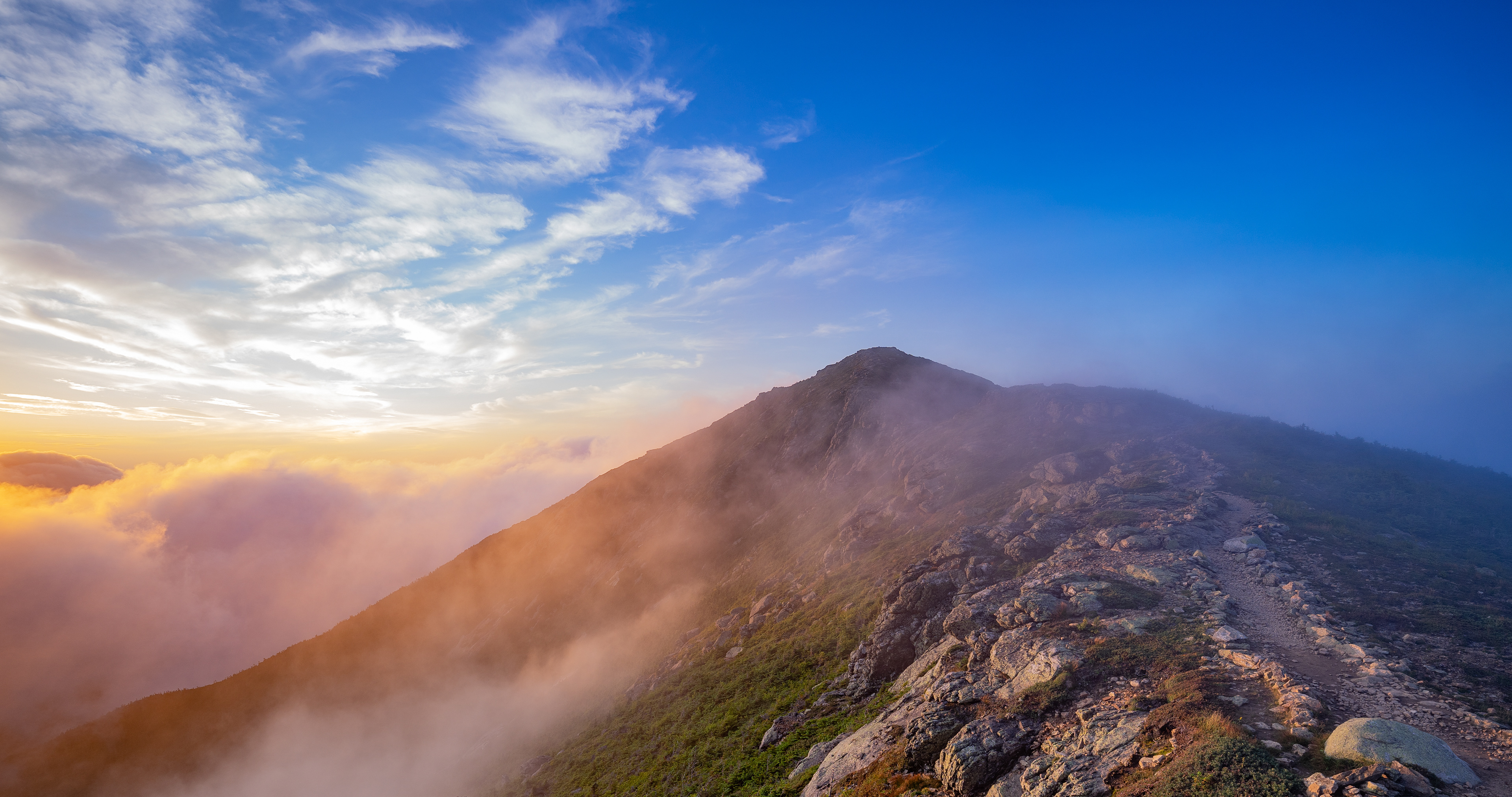 A cloud inversion from the top pf the Franconia Ridge. Franconia Ridge Trail, New Hampshire Pt. 2