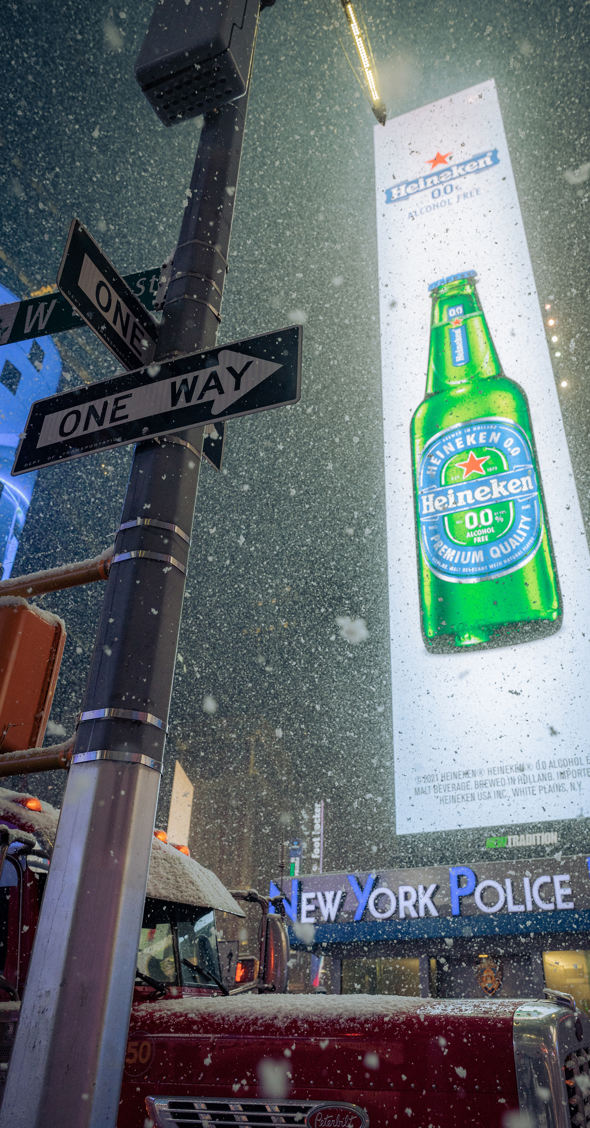 A Heineken definitely would've kept me warmer on this night. New York City, New York