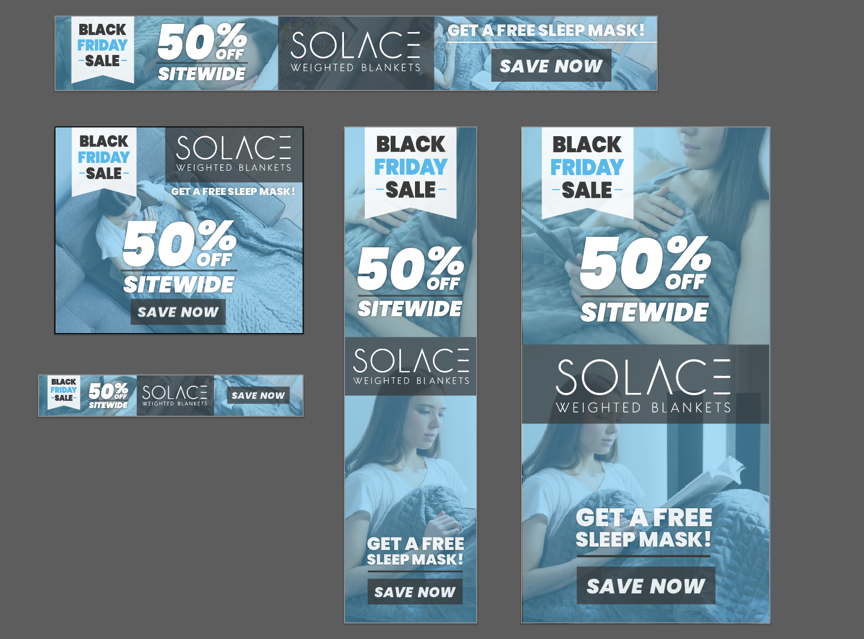 Web Banners: Solace Weighted Blankets