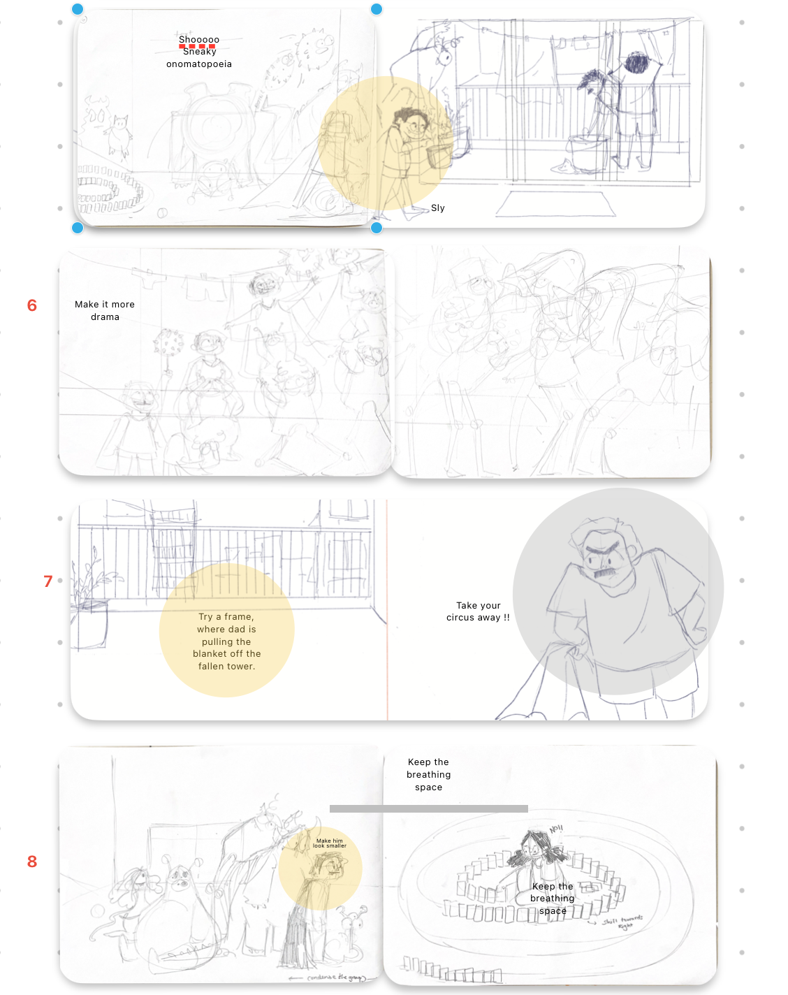 Pagination roughs and colour blocking