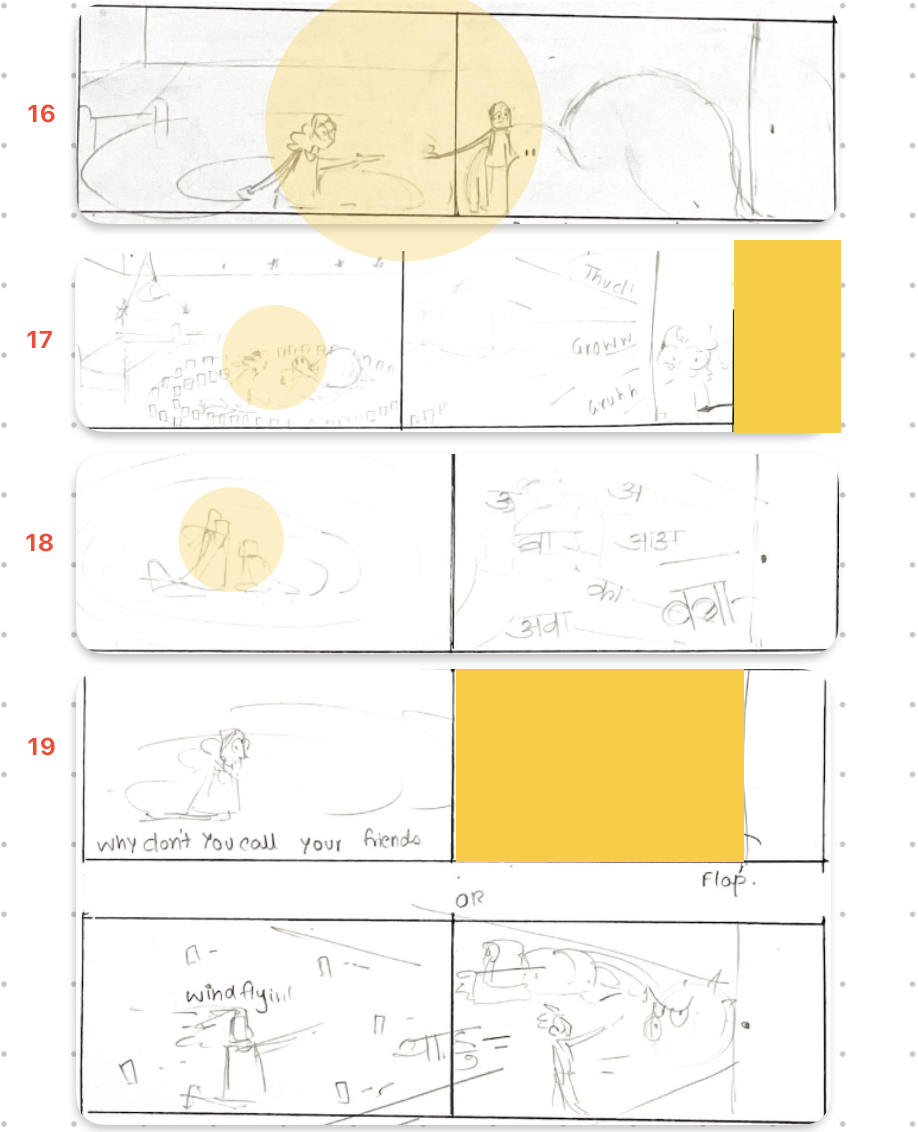 Pagination roughs and colour blocking