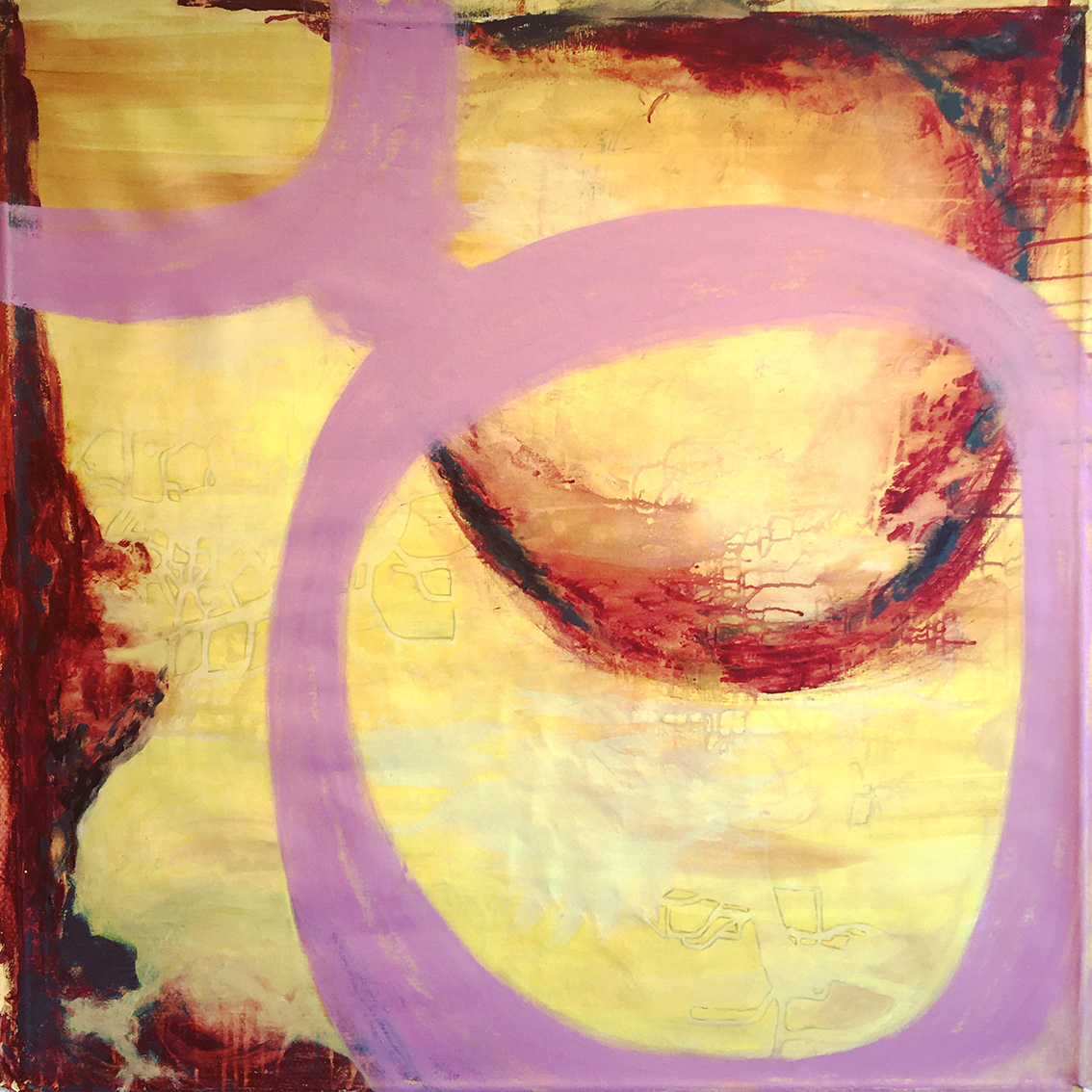 Bak øynene - akryl på lerret 120x120 cm