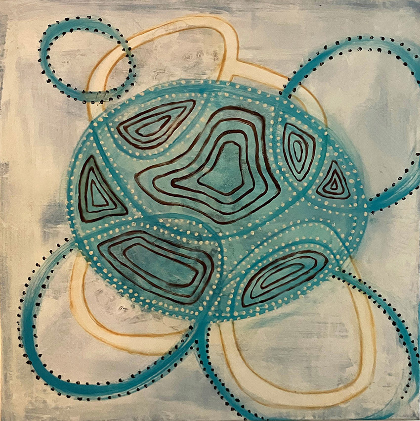 DownUnder, 70x70 akryl på lerret (blindramme 2cm)