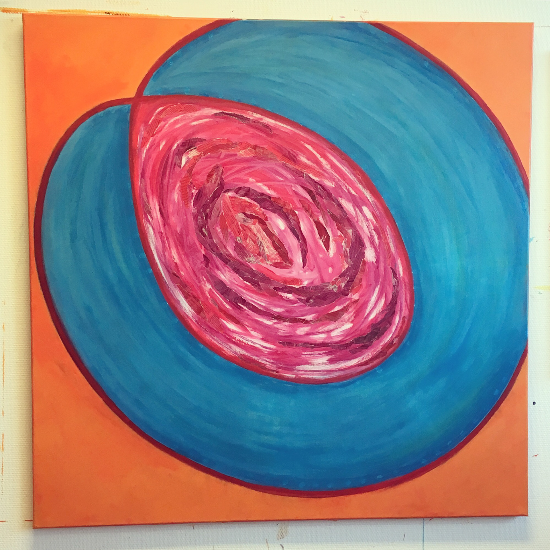 Seed #1  Akryl og collage på lerret 120x120 cm