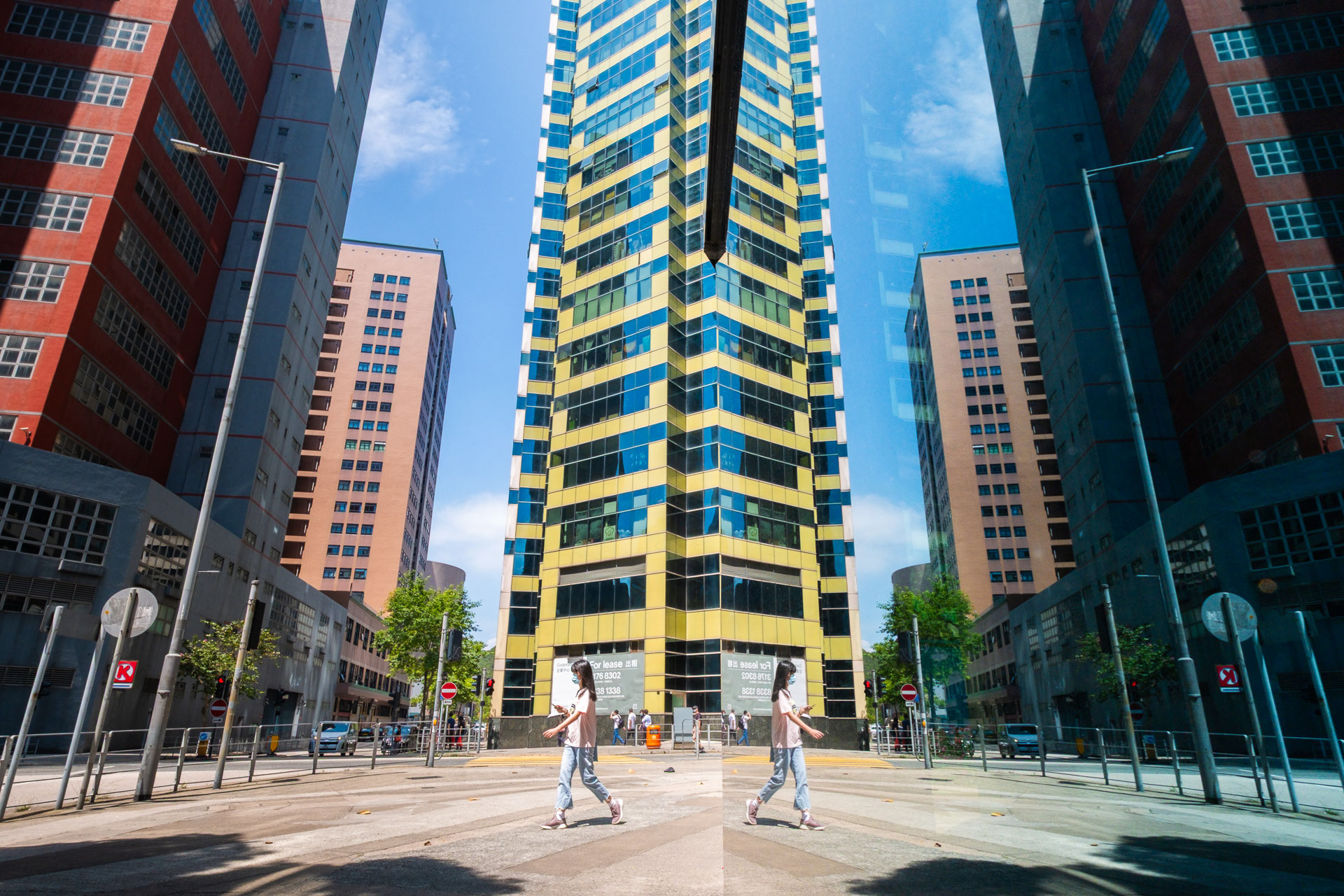 Hong Kong Mirrored Cityscape 5