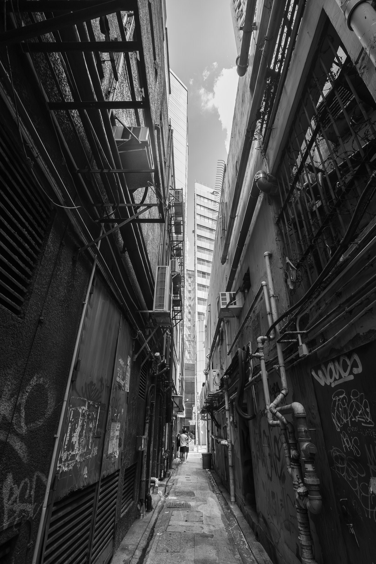 Back alley in Hong Kong during the day