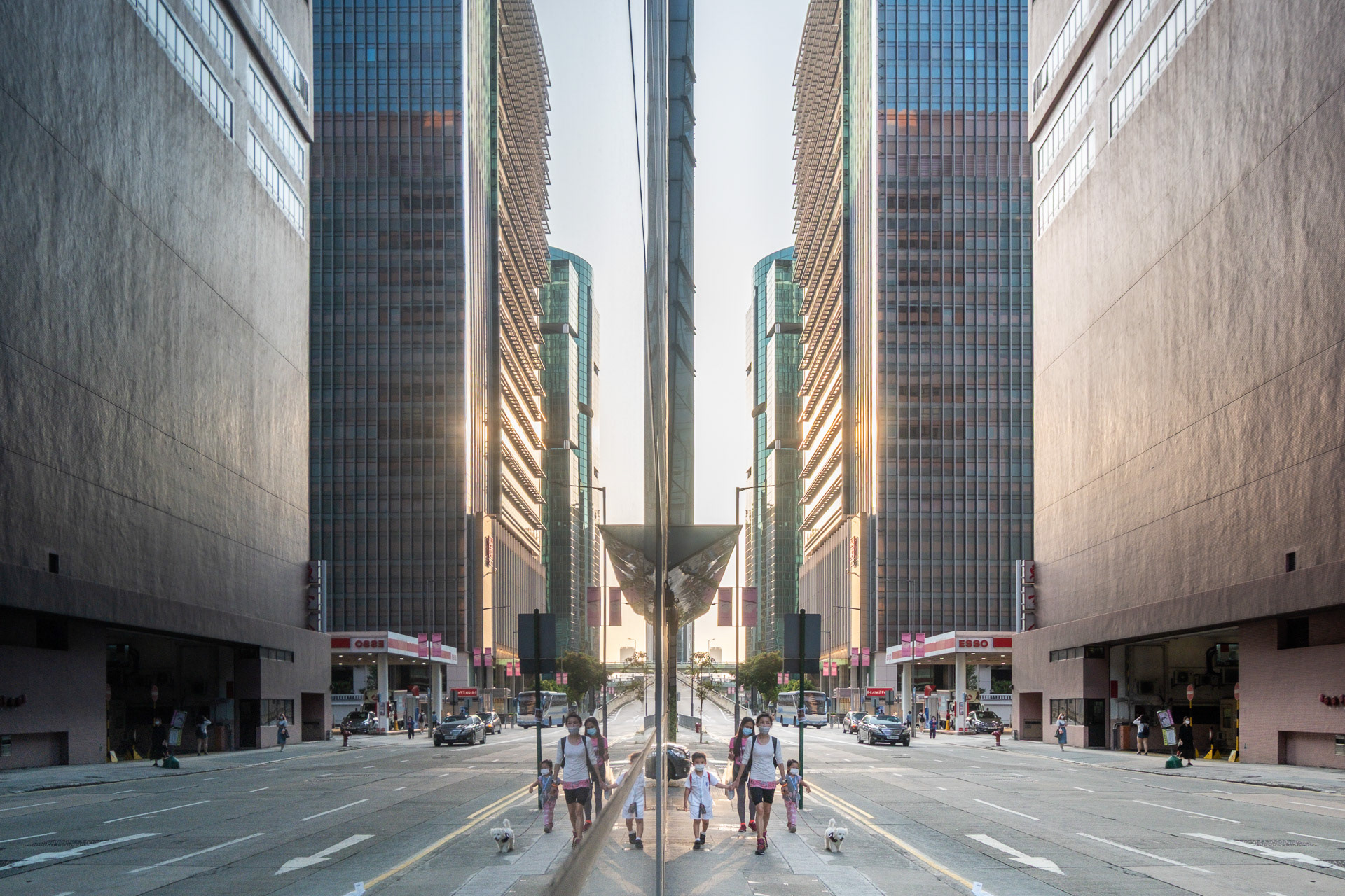 Hong Kong Mirrored Cityscape, North Point