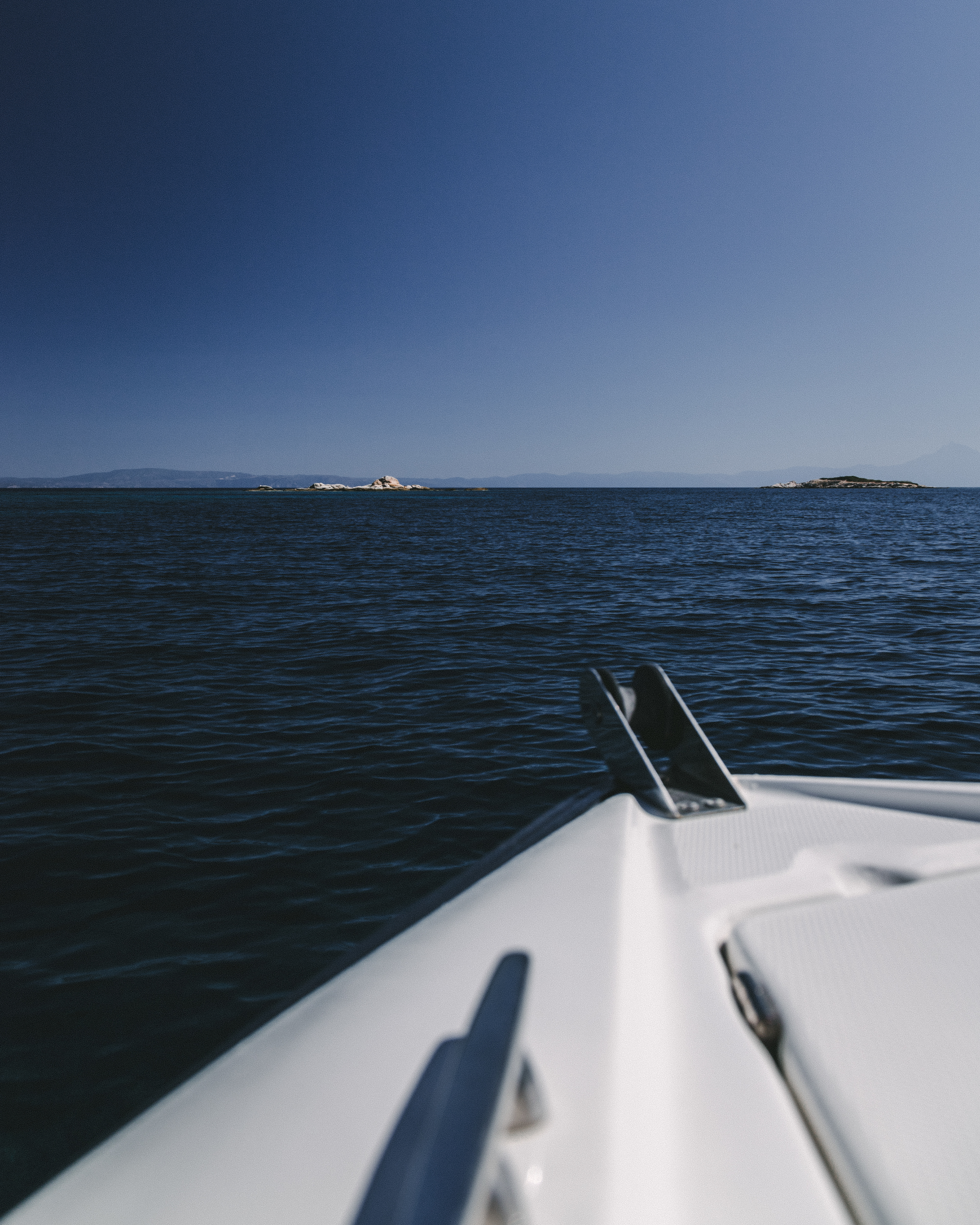 Outlook to the sea over a yacht