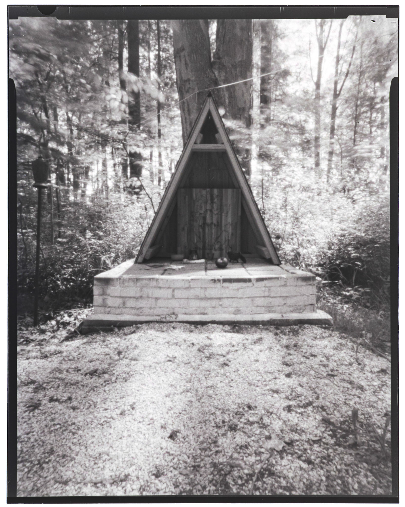 At the crossroads, a shot of the freshly-offered Hekate Shrine, built upon the land. f/231, 75mm, 40min. Arista EDU Ultra 100 B+W 4x5 film
