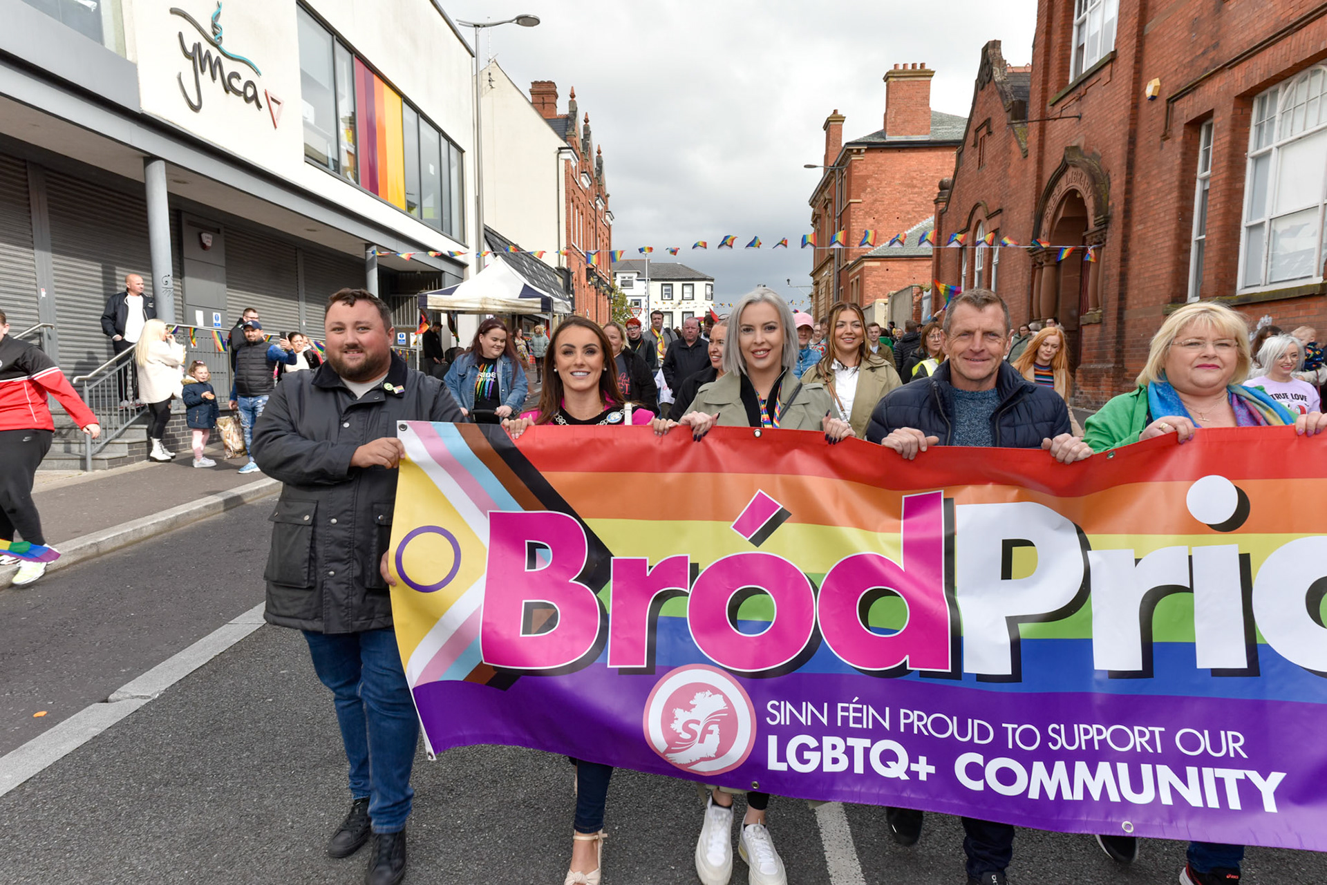 1230Hrs Saturday 5th October 2024Lurgan Co Armagh Lurgan  holds its first ever Pride Parade in Carnegie Street. Drag Queens lead 100s of supporters of the LGBTQIA+ community down Carnegie Street. Meanwhile a (10 participants) counter Pride Parade protest from  White Fields  Gospel group Tandragee Co Armagh, was held  in the town centre.