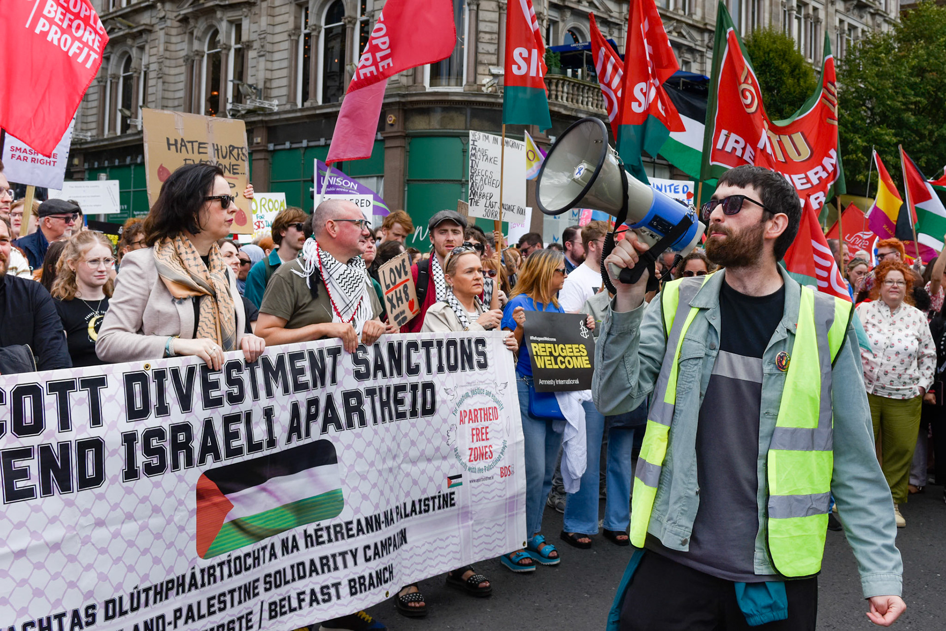 United Against Racism.Belfast, Starting  Writer’s Square to City HallSaturday 10th August 2024,12 noon.