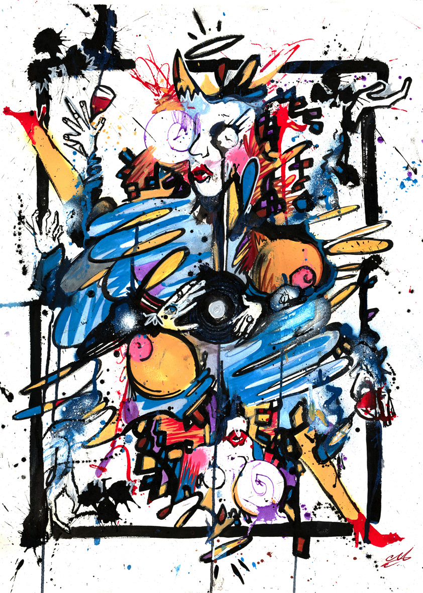 Queen of the club, 2018, ink on paper, A1