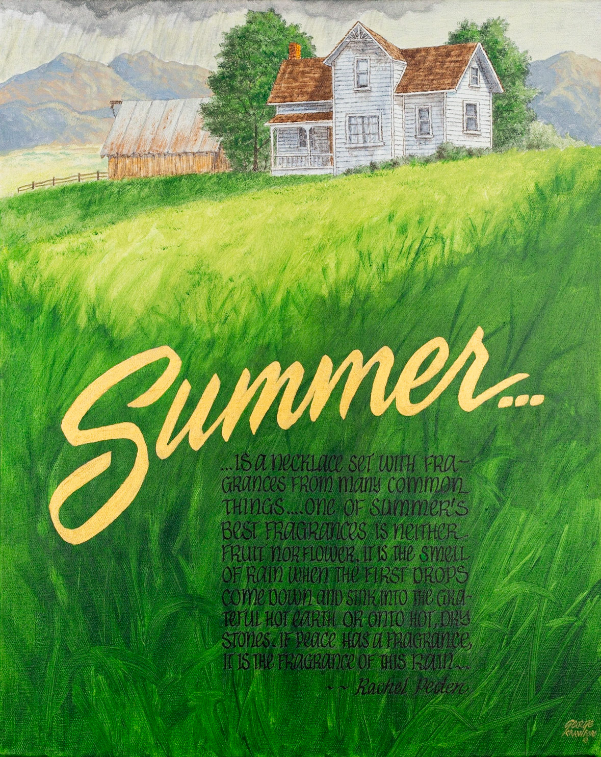 Summer Rain; Acrylic on Canvas; 30  x 24  inches; © 2018