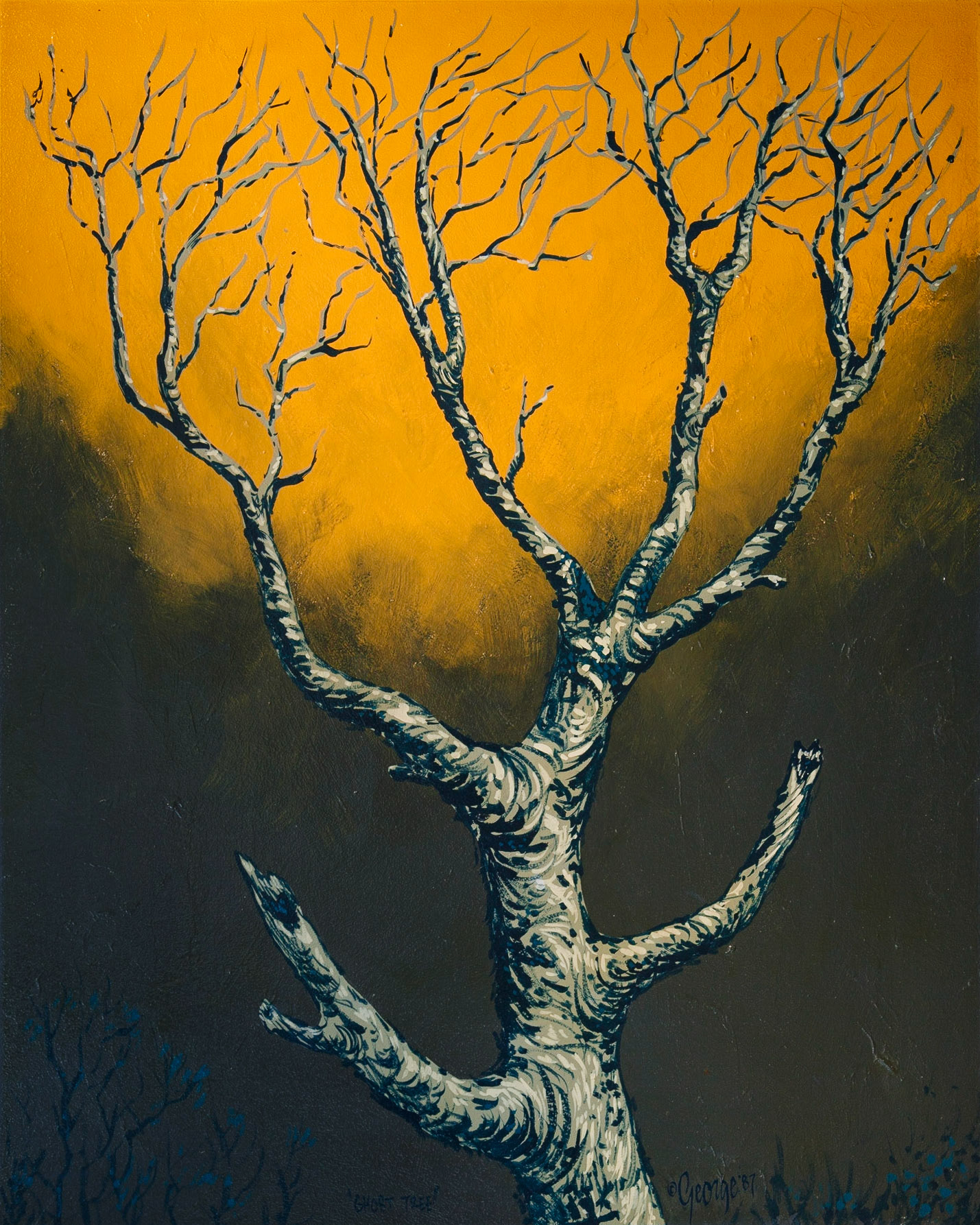 Ghost Tree; Enamel on panel; 30 x 24 inches; © 1987