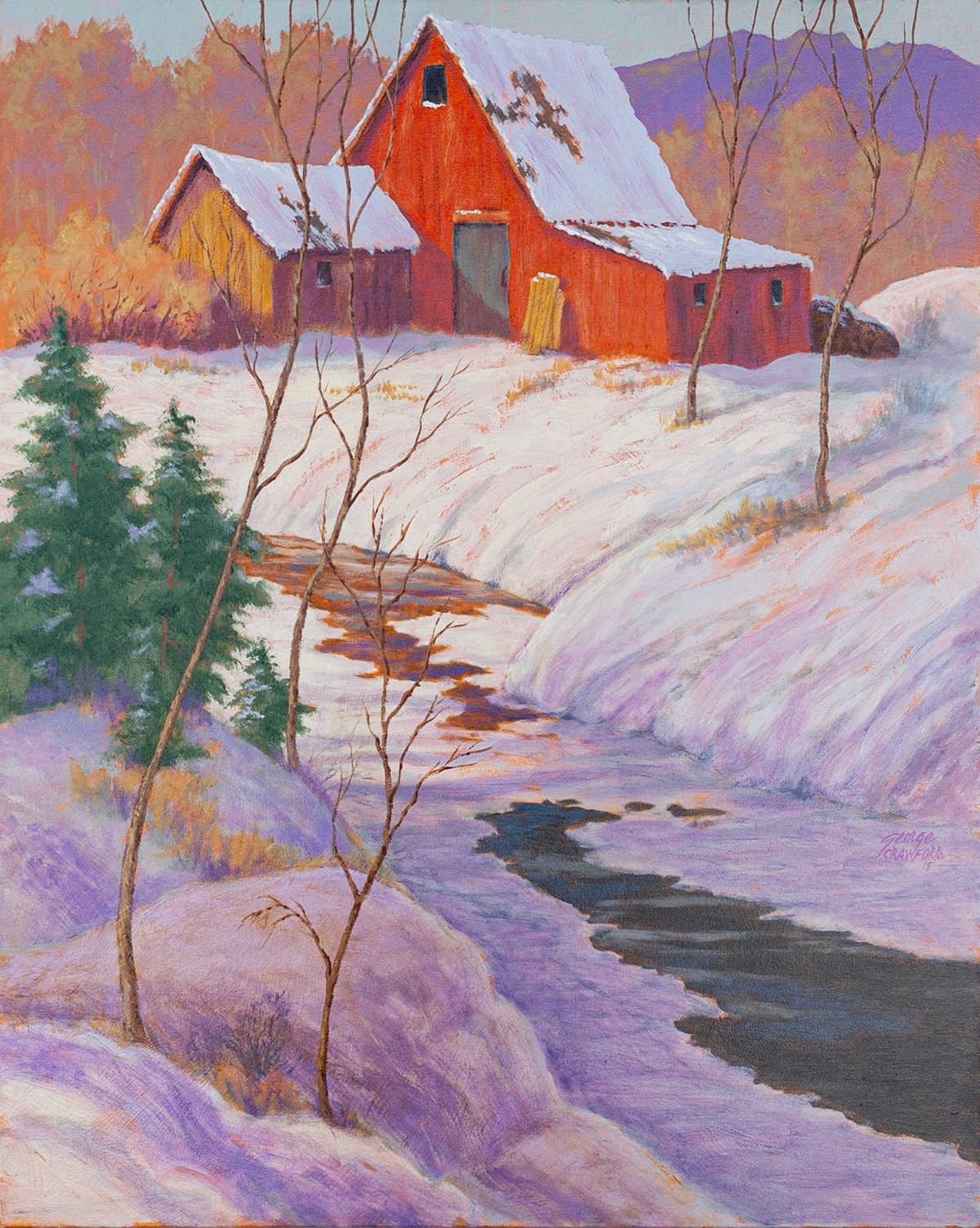 Winter's Beauty; Acrylic on canvas; 30  x 24  inches; © 2018