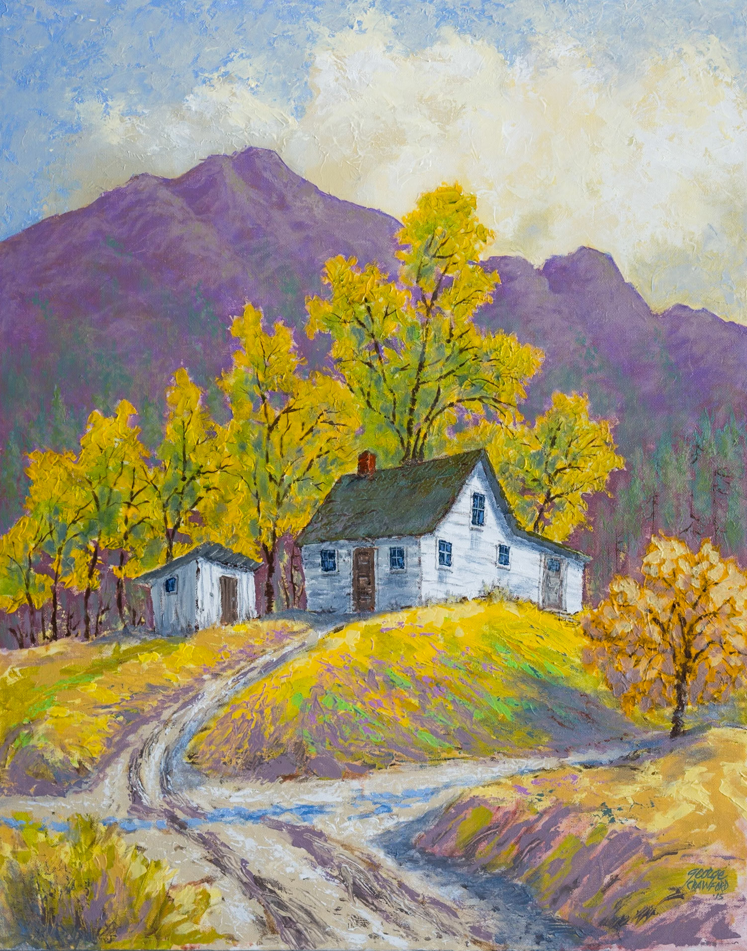 The House across the Wash; Acrylic on Canvas; 30  x 24  inches; © 2015