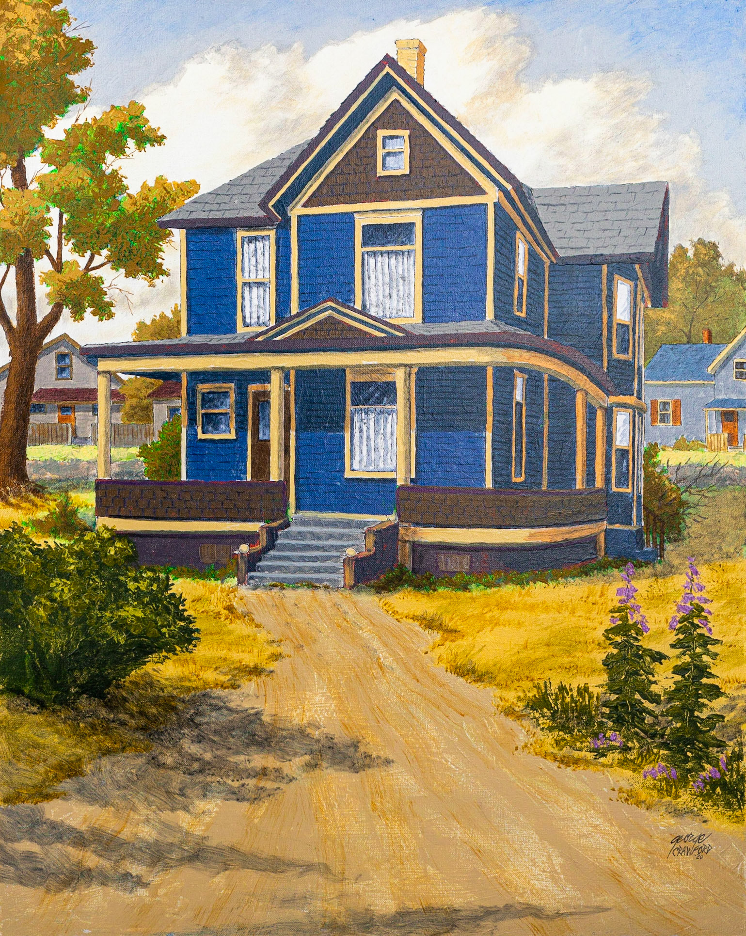 Blue Victorian; Acrylic on Canvas; 30  x 24  inches; © 2020