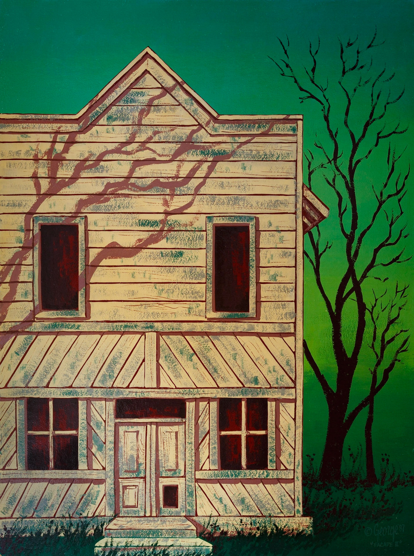 Facade II; Enamel on panel; 32 x 24 inches; © 1987