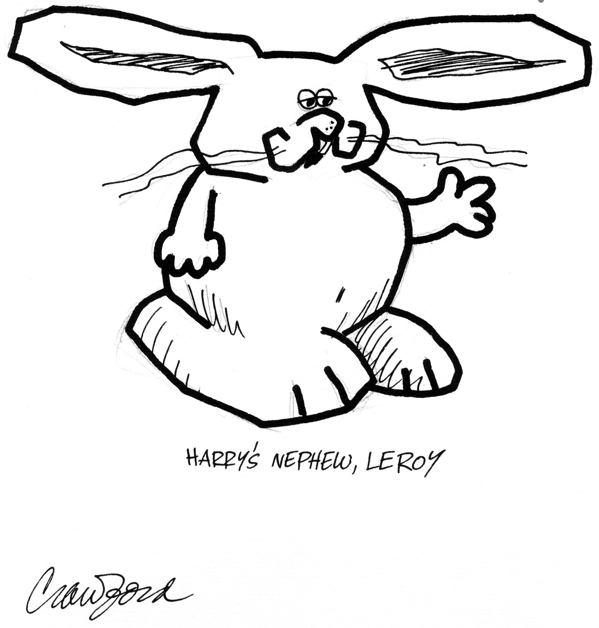 Harry's Nephew, Leroy; Pen and ink drawing