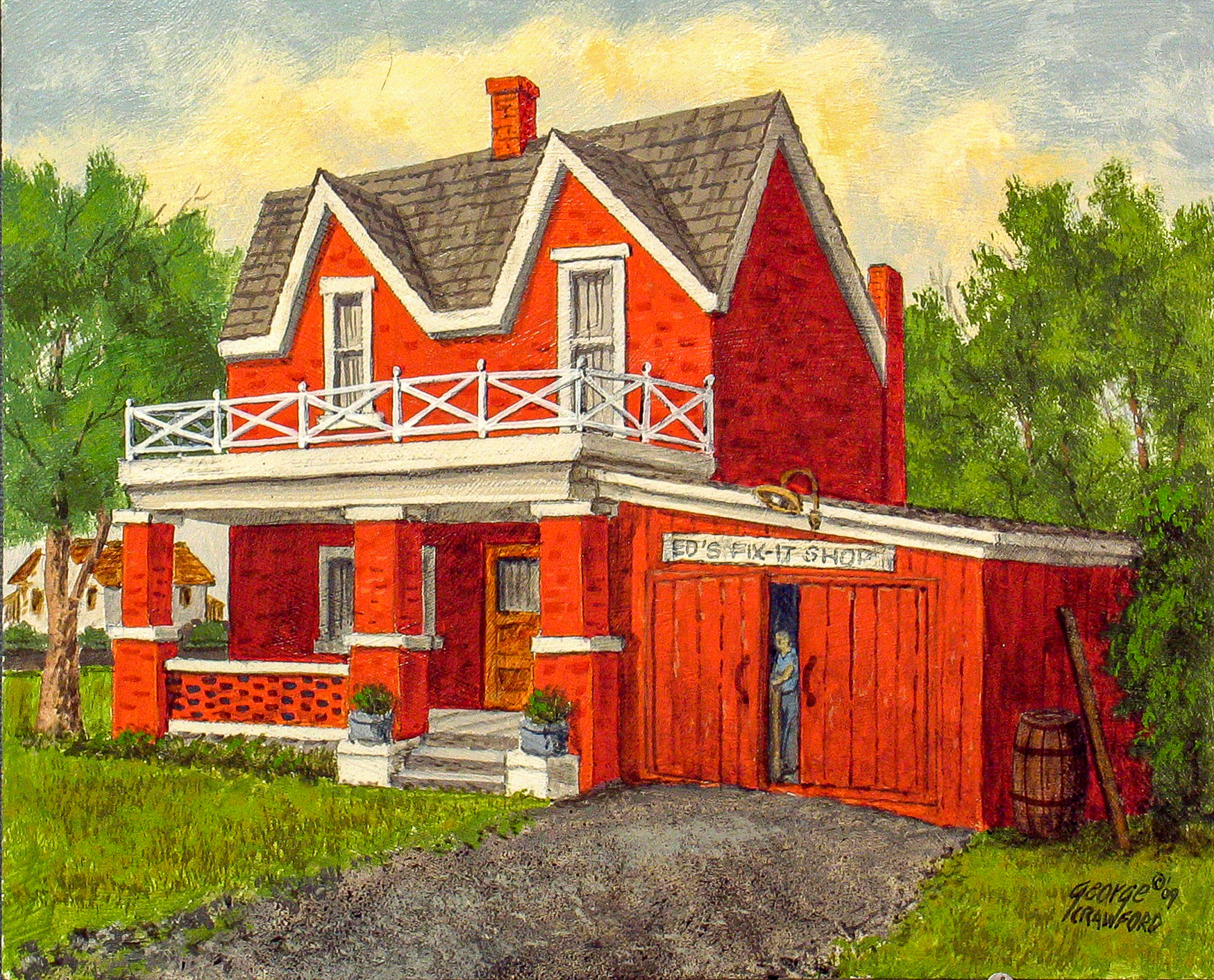 The Fix-It Shop; 8 x 10 inches; Acrylic on panel; © 2009