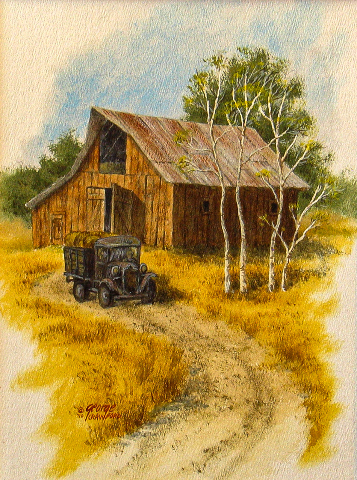 Hay Delivery; 12 x 9 inches; Acrylic on hardboard; © 2010