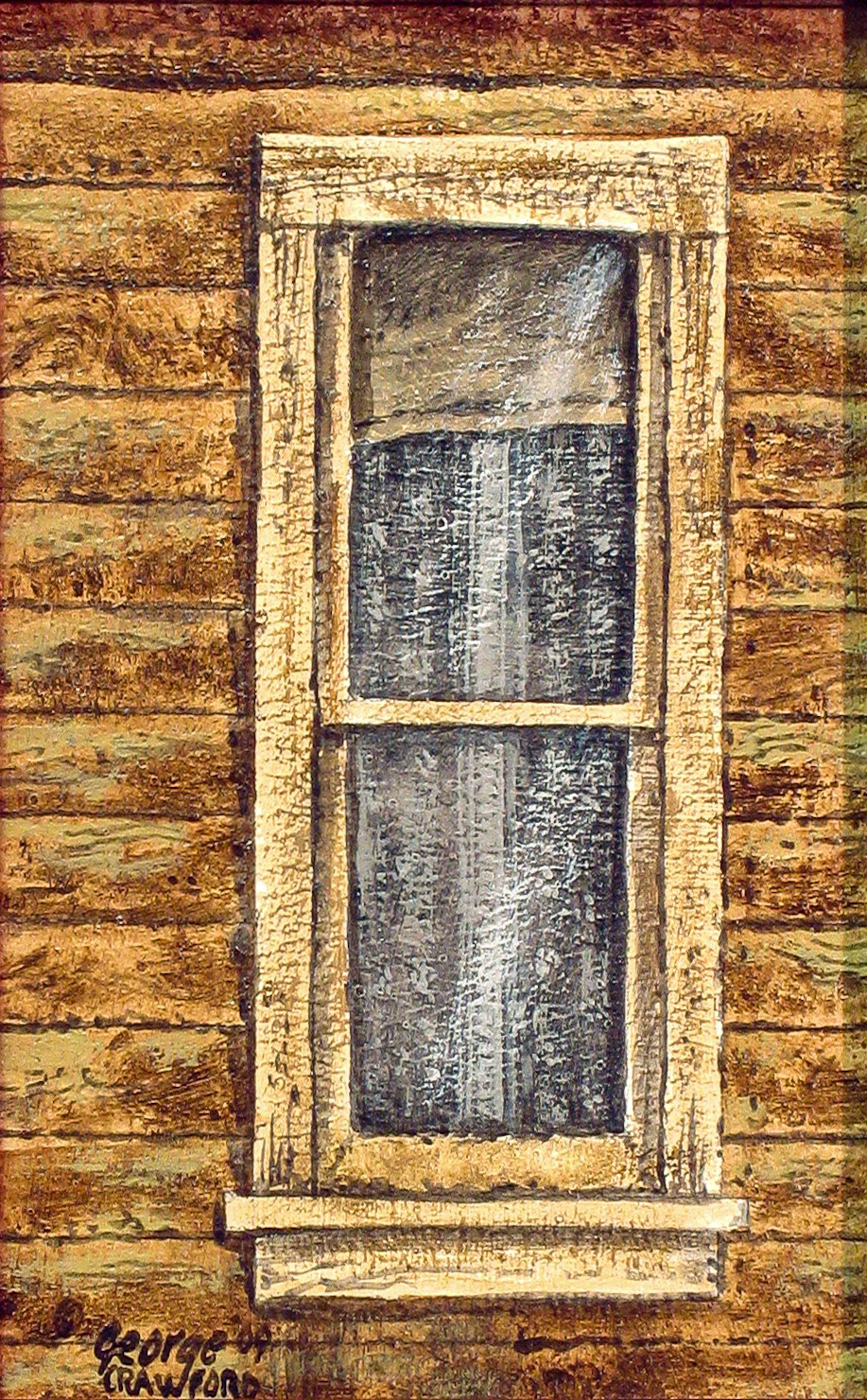 Lace Curtains; 7 x 5 inches; Acrylic on panel; © 2009