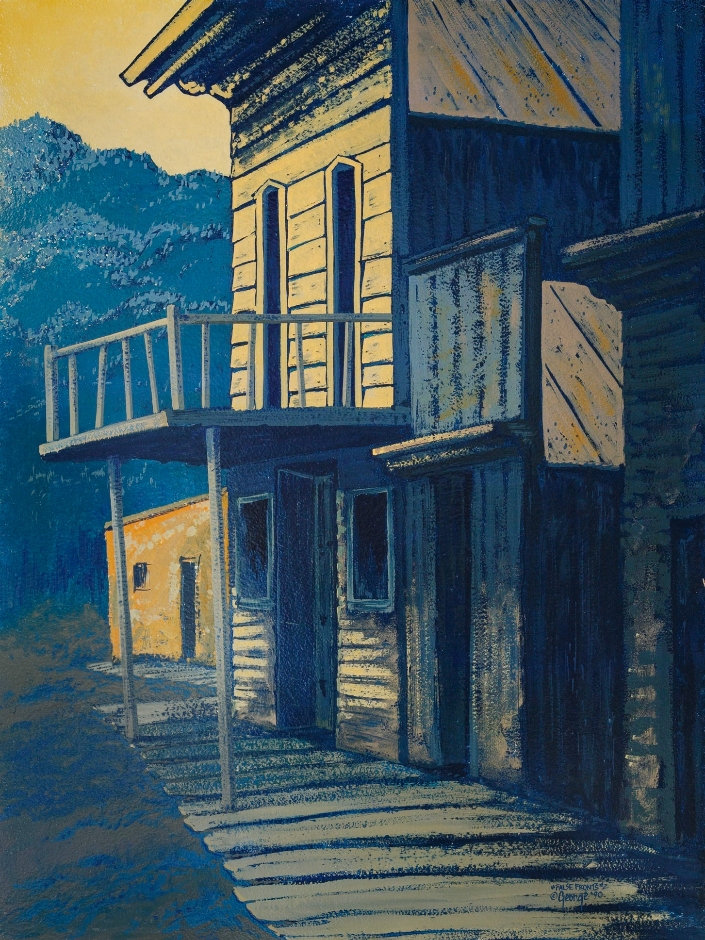 False Fronts #2; Enamel on panel; 32 x 24 inches; © 1990