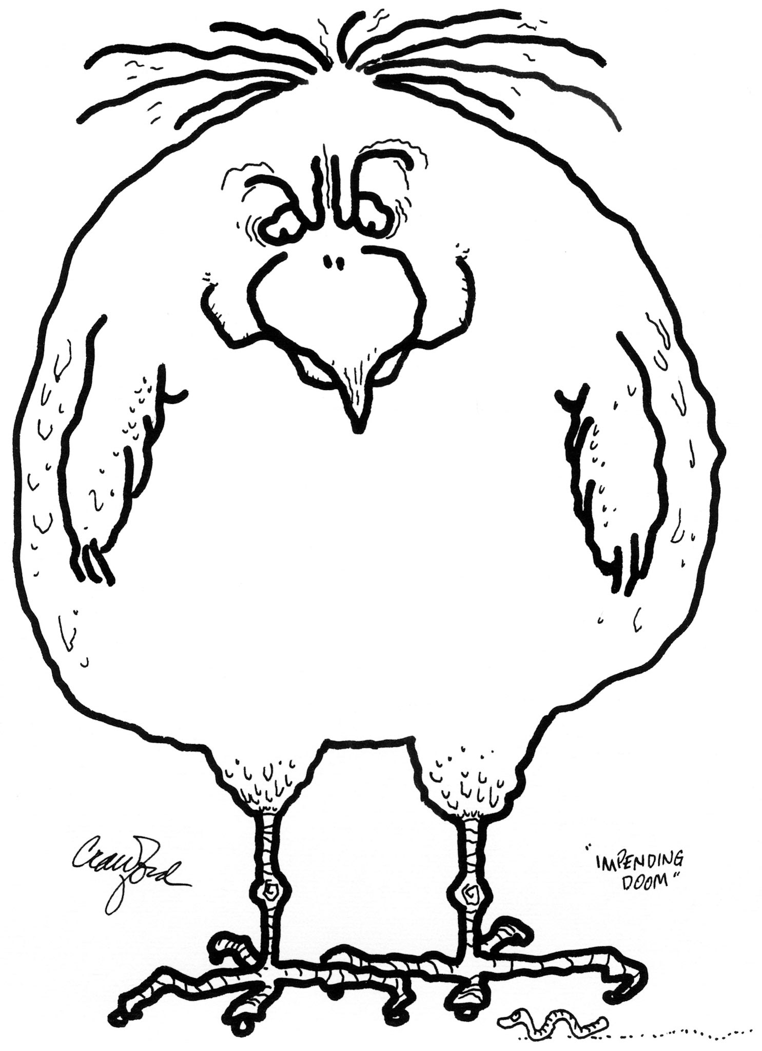 The Assualt; Pen and ink drawing