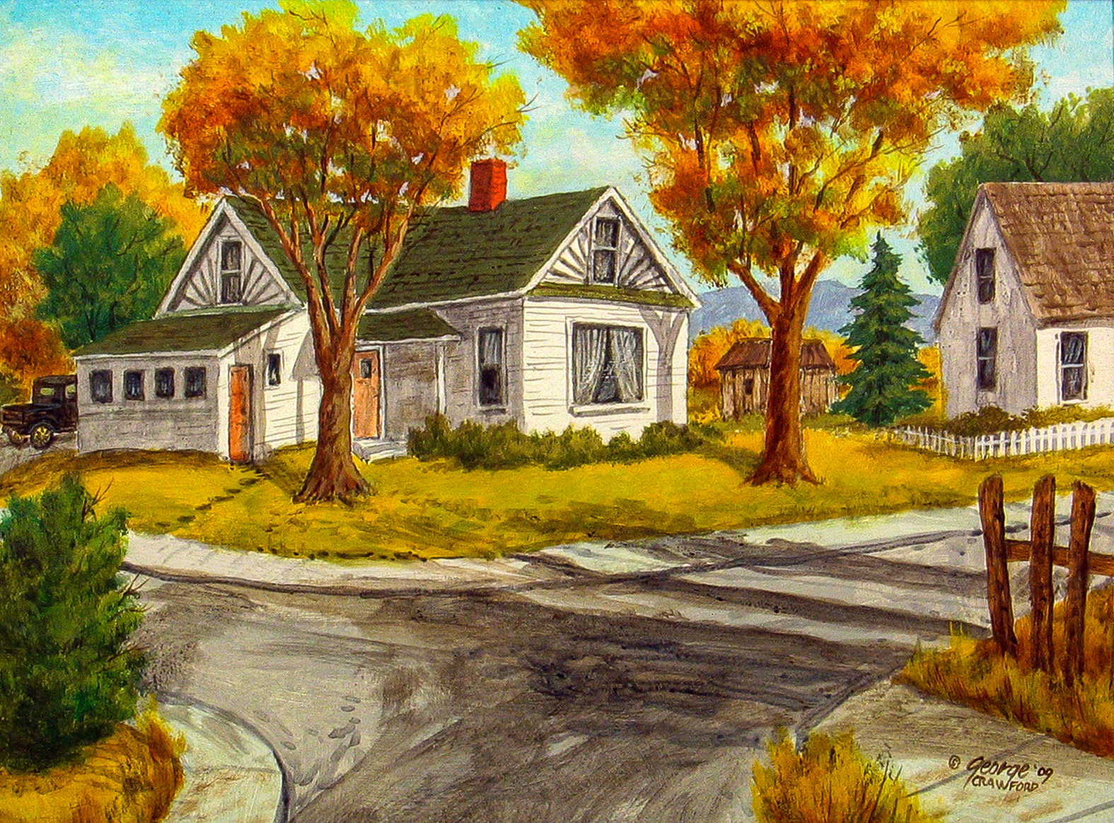 Third &amp; Elm; 12 x 15 inches; Acrylic on panel; © 2009