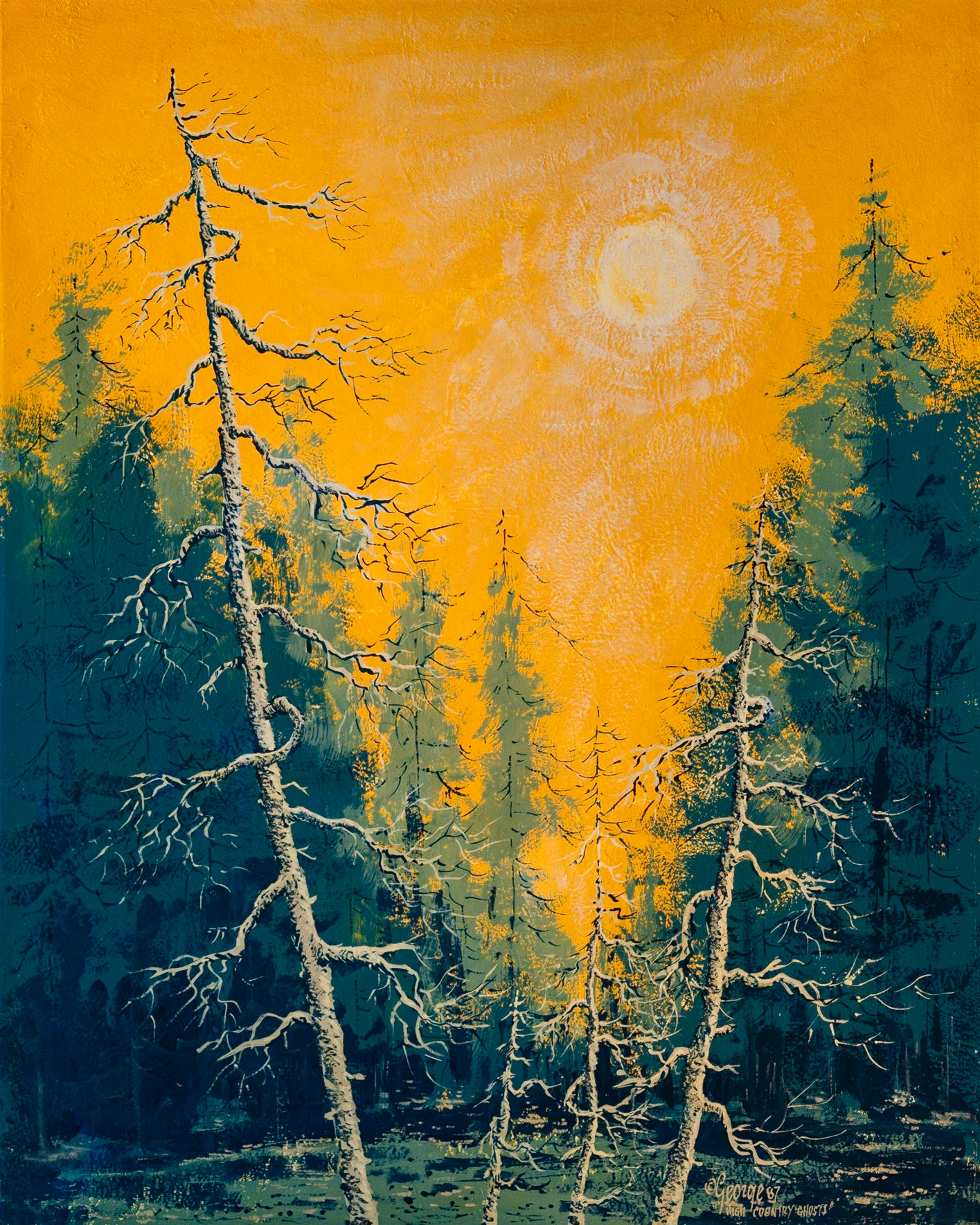 High Country Ghosts; Enamel on panel; 30 x 24 inches; © 1987