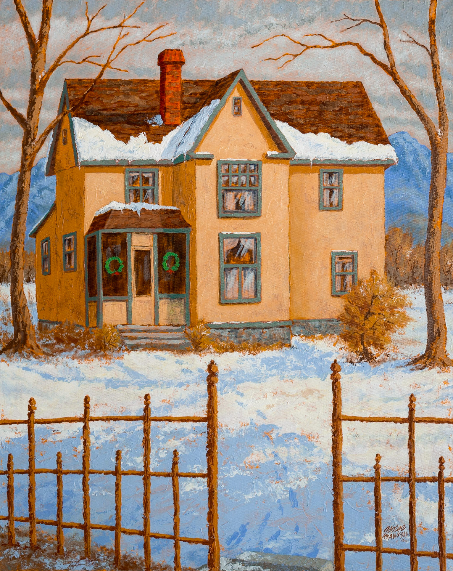 Home for Christmas; Acrylic on canvas; 30  x 24  inches;  © 2016