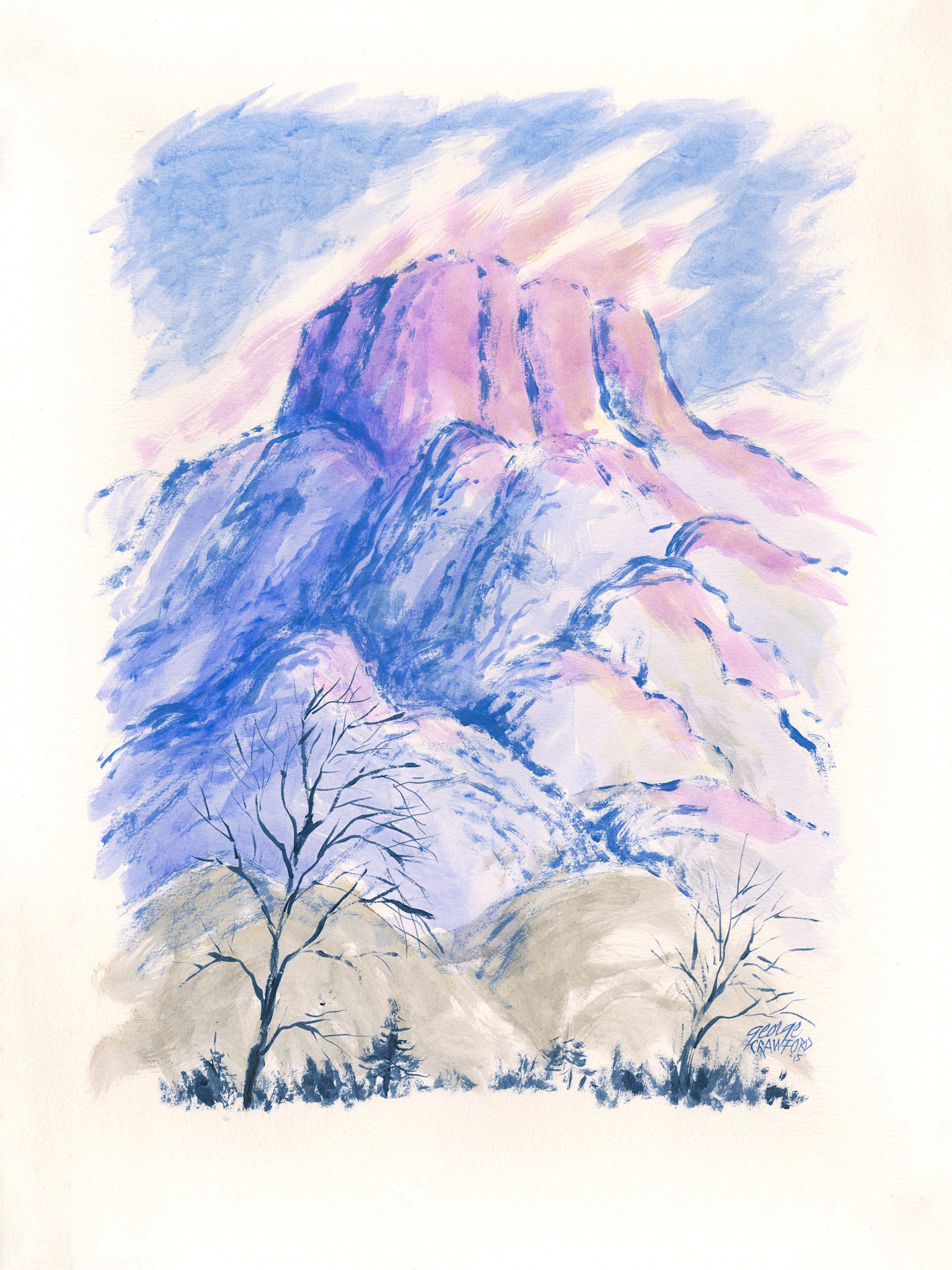 Untitled (Watercolor 15L); Acrylic watercolor on paper; 24 x 18 inches; © 2015