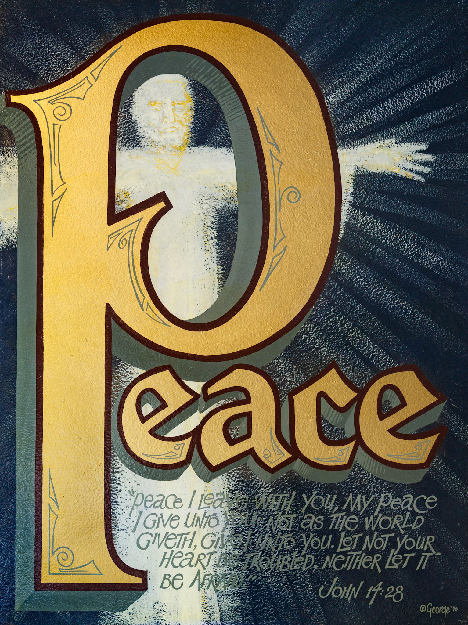 Peace: Enamel on panel; 32 x 24 inches; © 1990