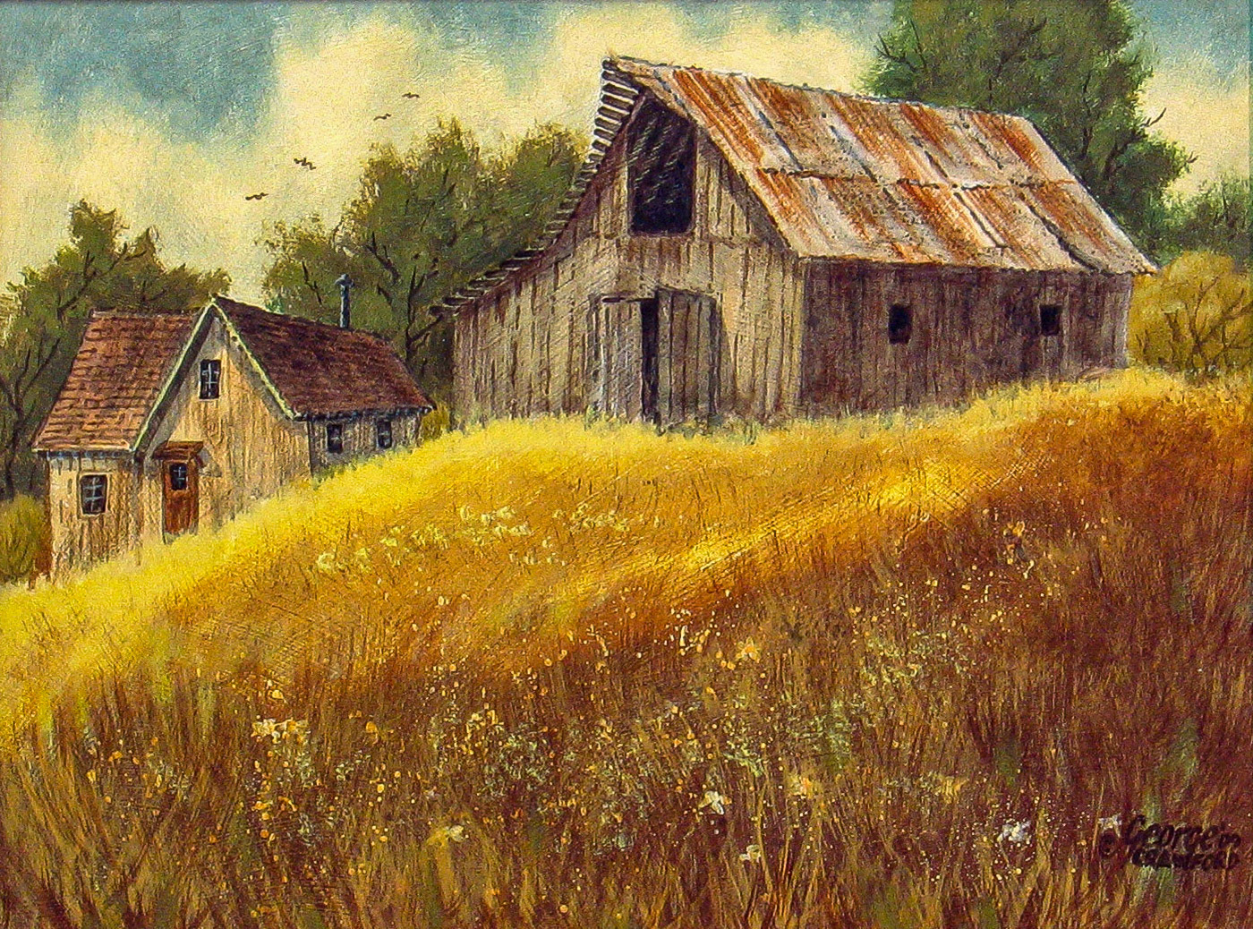 The Old Nelson Place; 9 x 12 inches; Acrylic on panel; © 2009